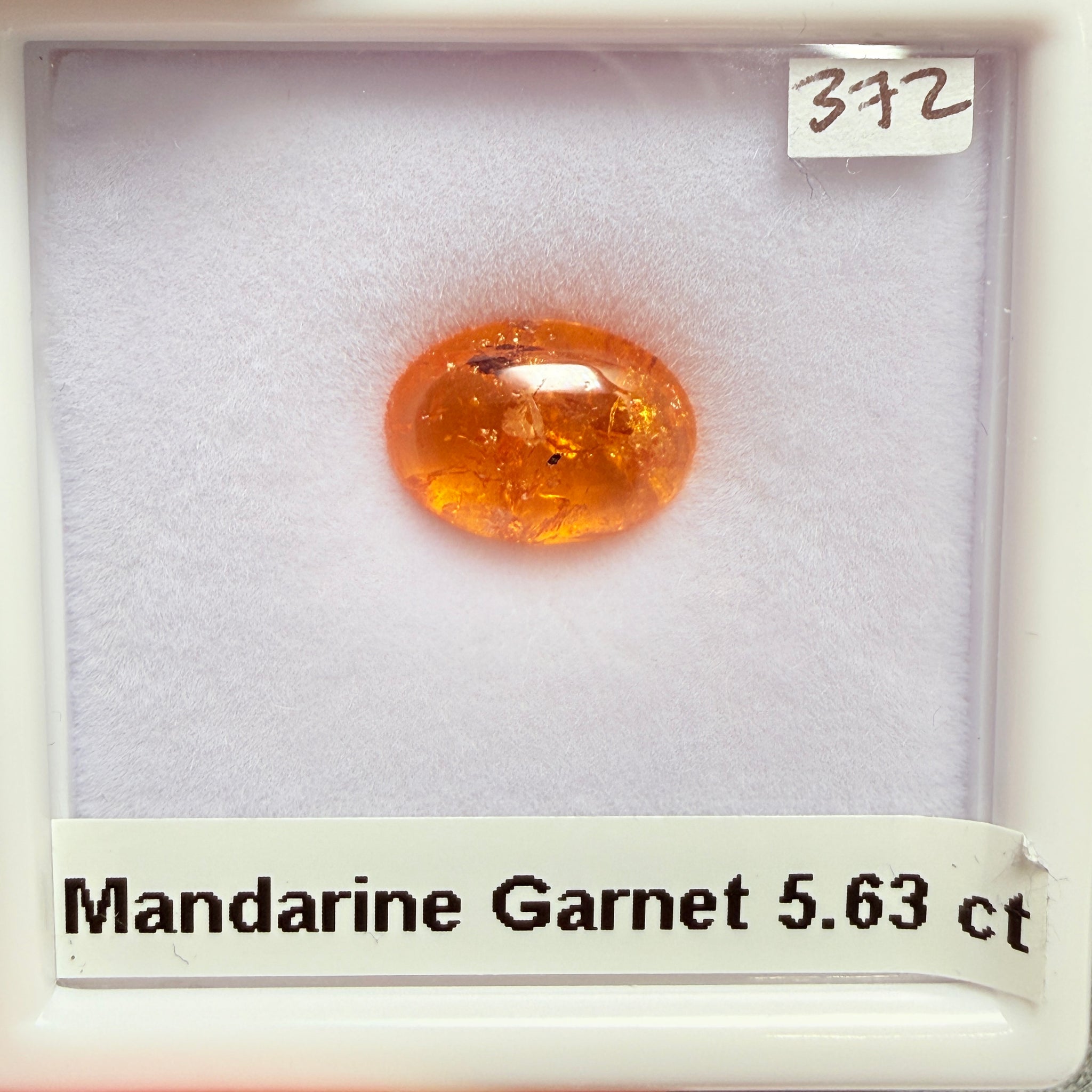 Mandarin Spessartite Cabochon, 5.63ct, Loliondo, Tanzania, Untreated Unheated