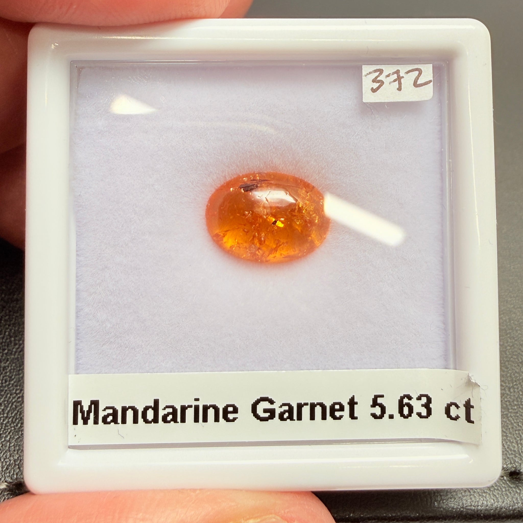 Mandarin Spessartite Cabochon, 5.63ct, Loliondo, Tanzania, Untreated Unheated