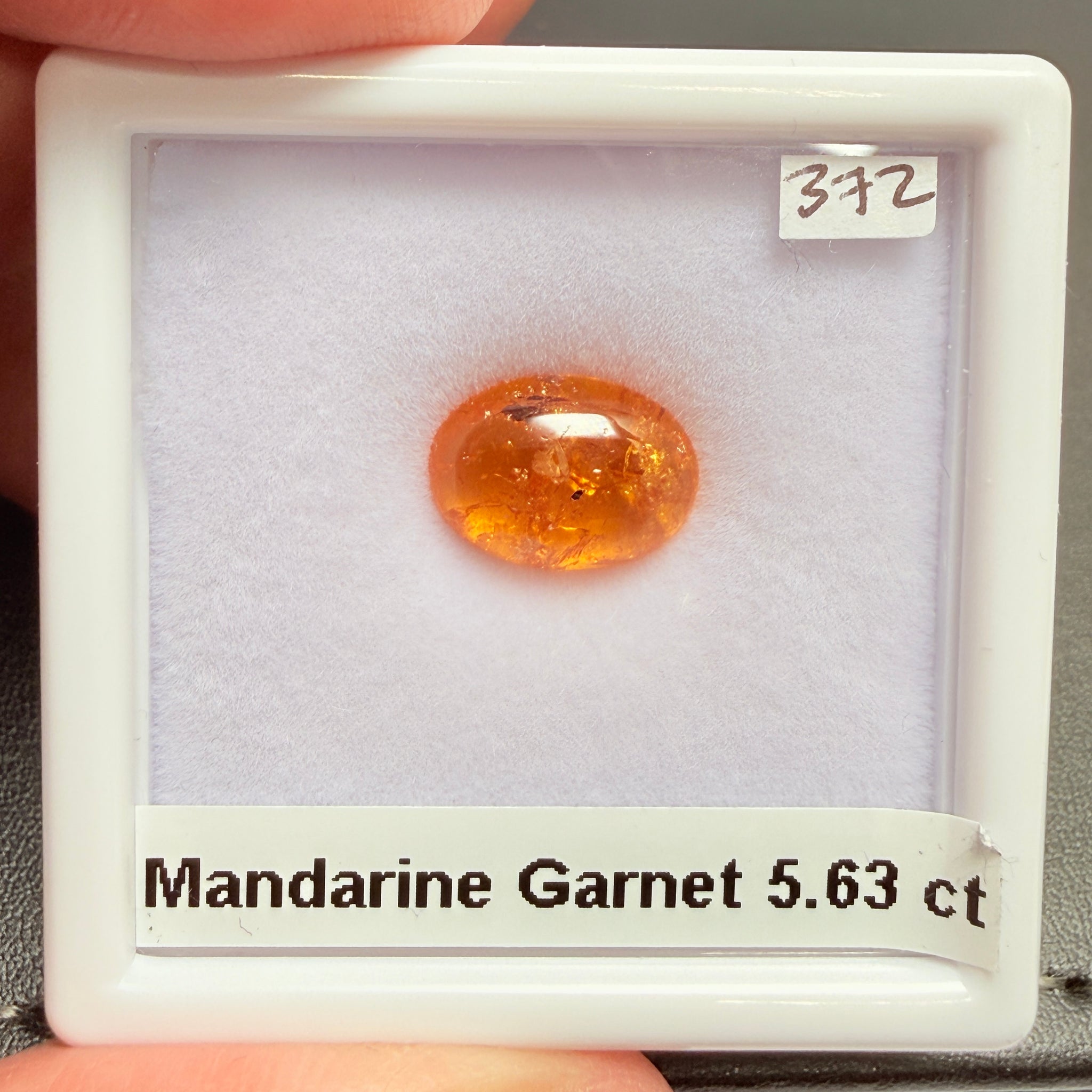 Mandarin Spessartite Cabochon, 5.63ct, Loliondo, Tanzania, Untreated Unheated