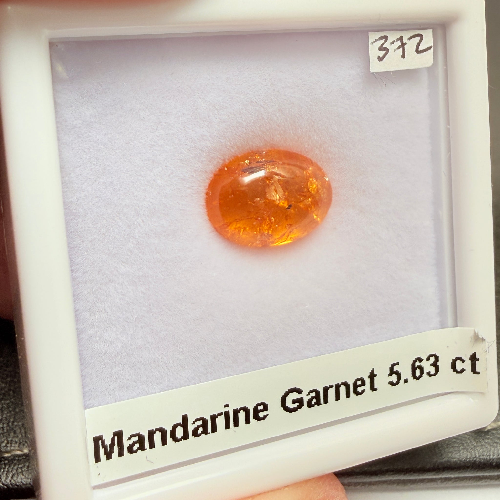 Mandarin Spessartite Cabochon, 5.63ct, Loliondo, Tanzania, Untreated Unheated