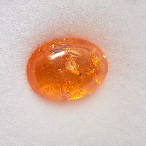 Mandarin Spessartite Cabochon, 5.63ct, Loliondo, Tanzania, Untreated Unheated