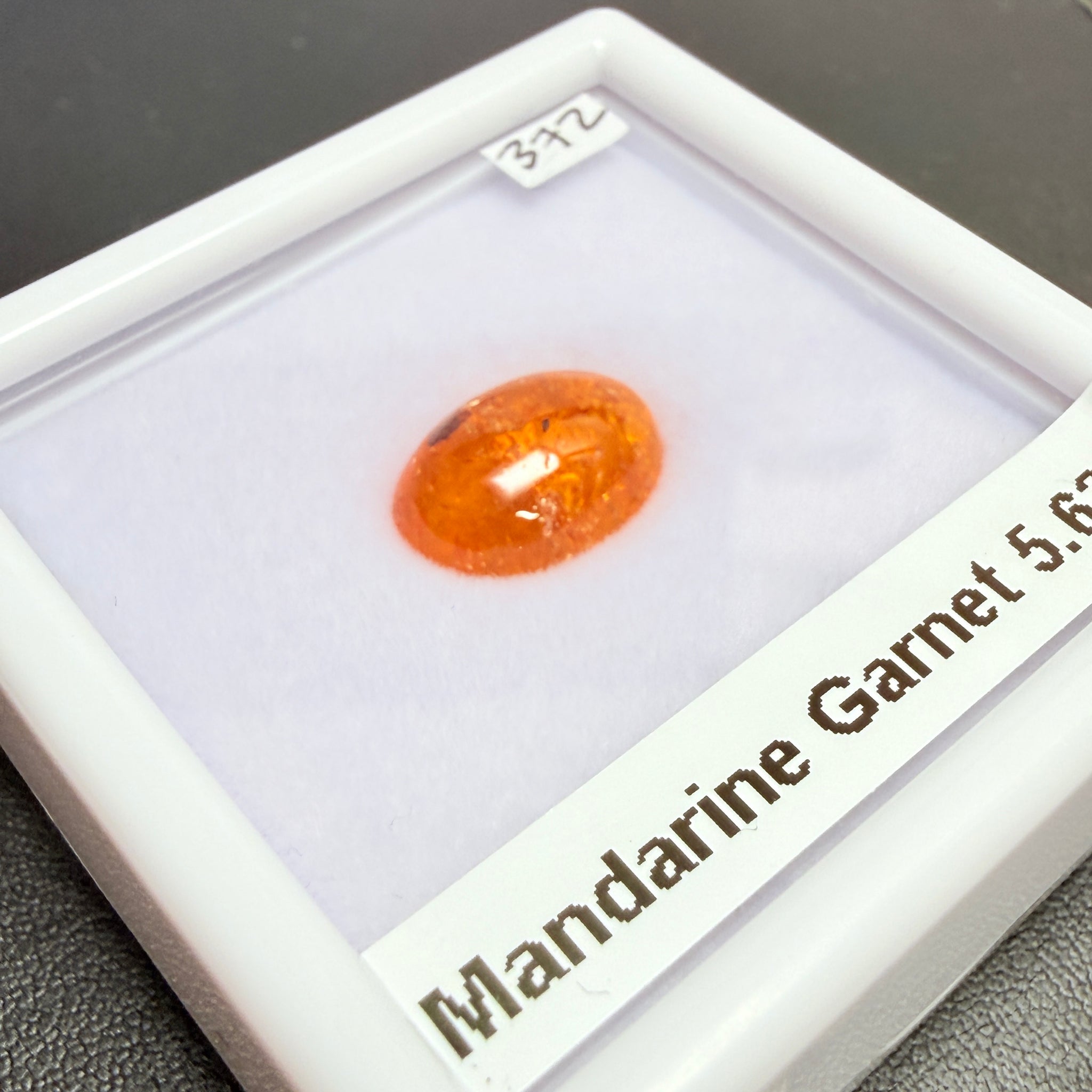 Mandarin Spessartite Cabochon, 5.63ct, Loliondo, Tanzania, Untreated Unheated