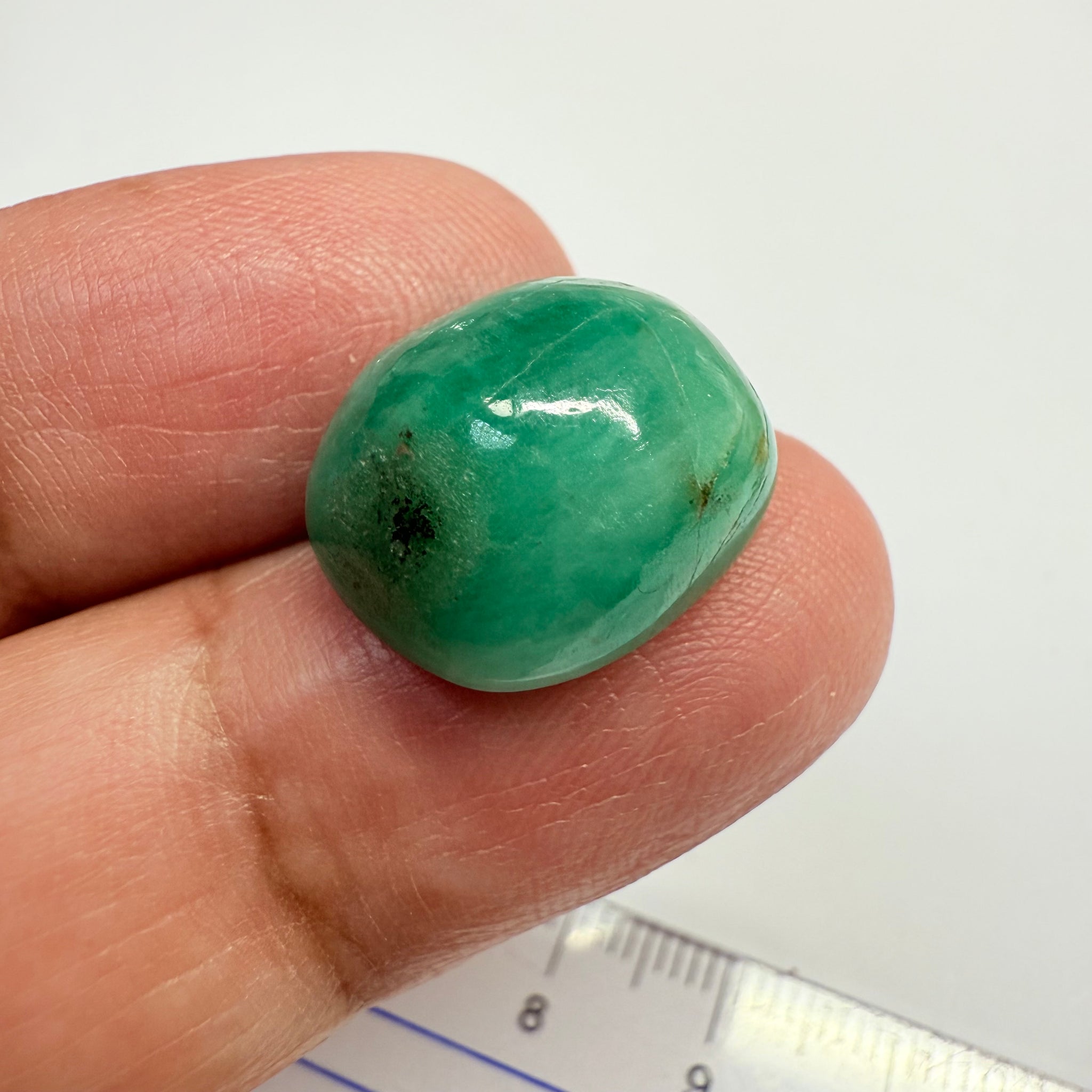 Tanzanian Emerald Cabochon, 15.21ct, Tanzania, NO OIL, Untreated Unheated