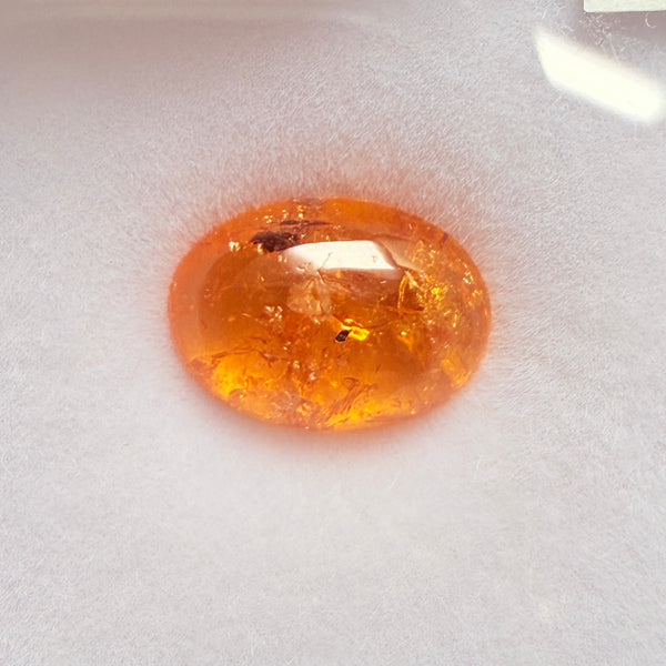 Mandarin Spessartite Cabochon, 5.63ct, Loliondo, Tanzania, Untreated Unheated