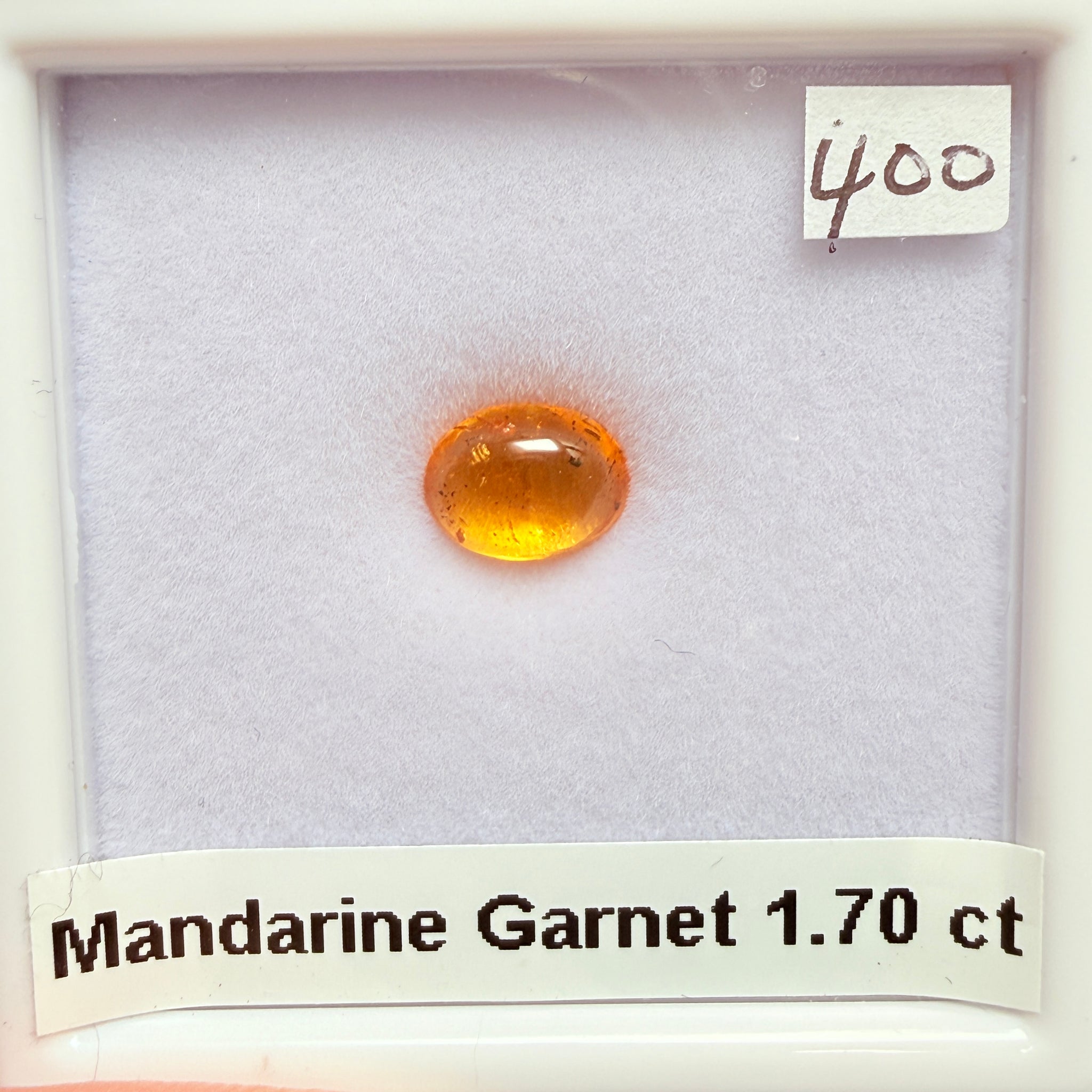 Mandarin Spessartite Cabochon, 1.70ct, Loliondo, Tanzania, Untreated Unheated