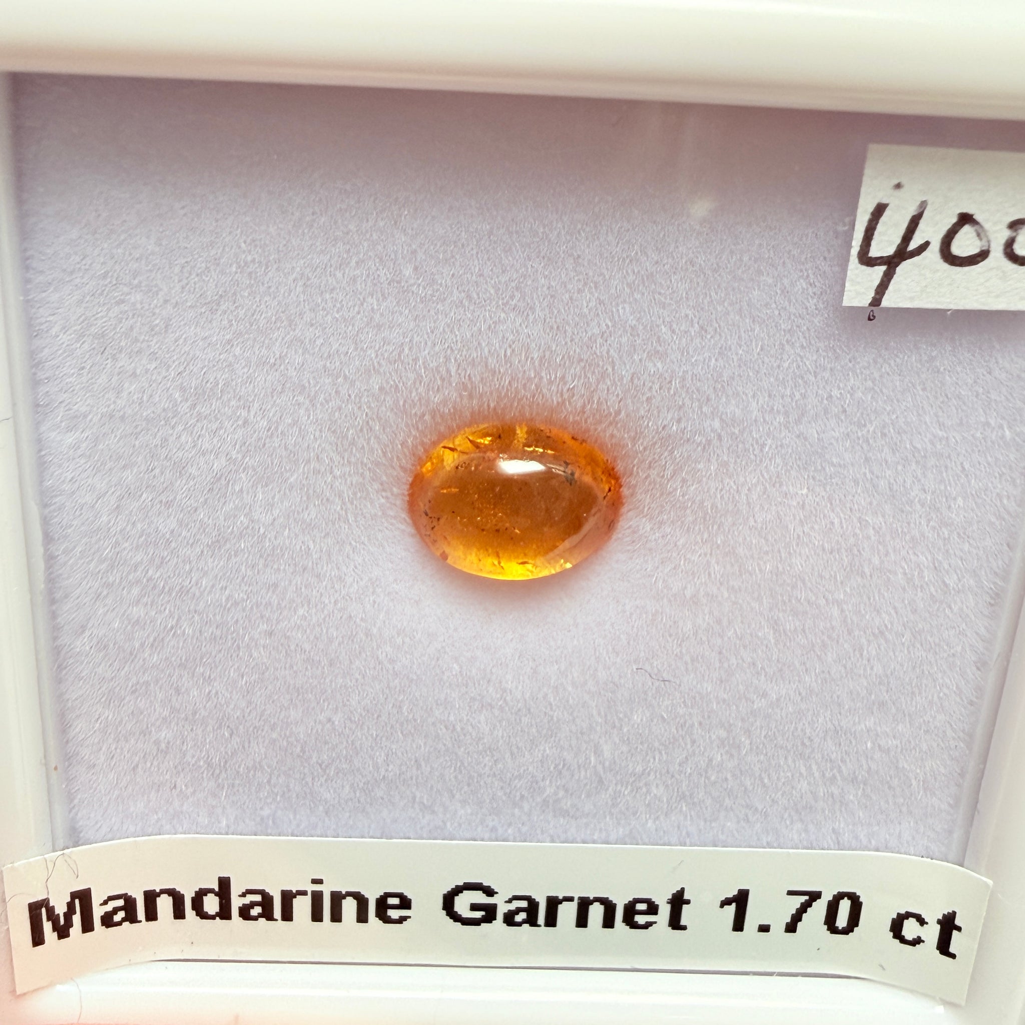 Mandarin Spessartite Cabochon, 1.70ct, Loliondo, Tanzania, Untreated Unheated