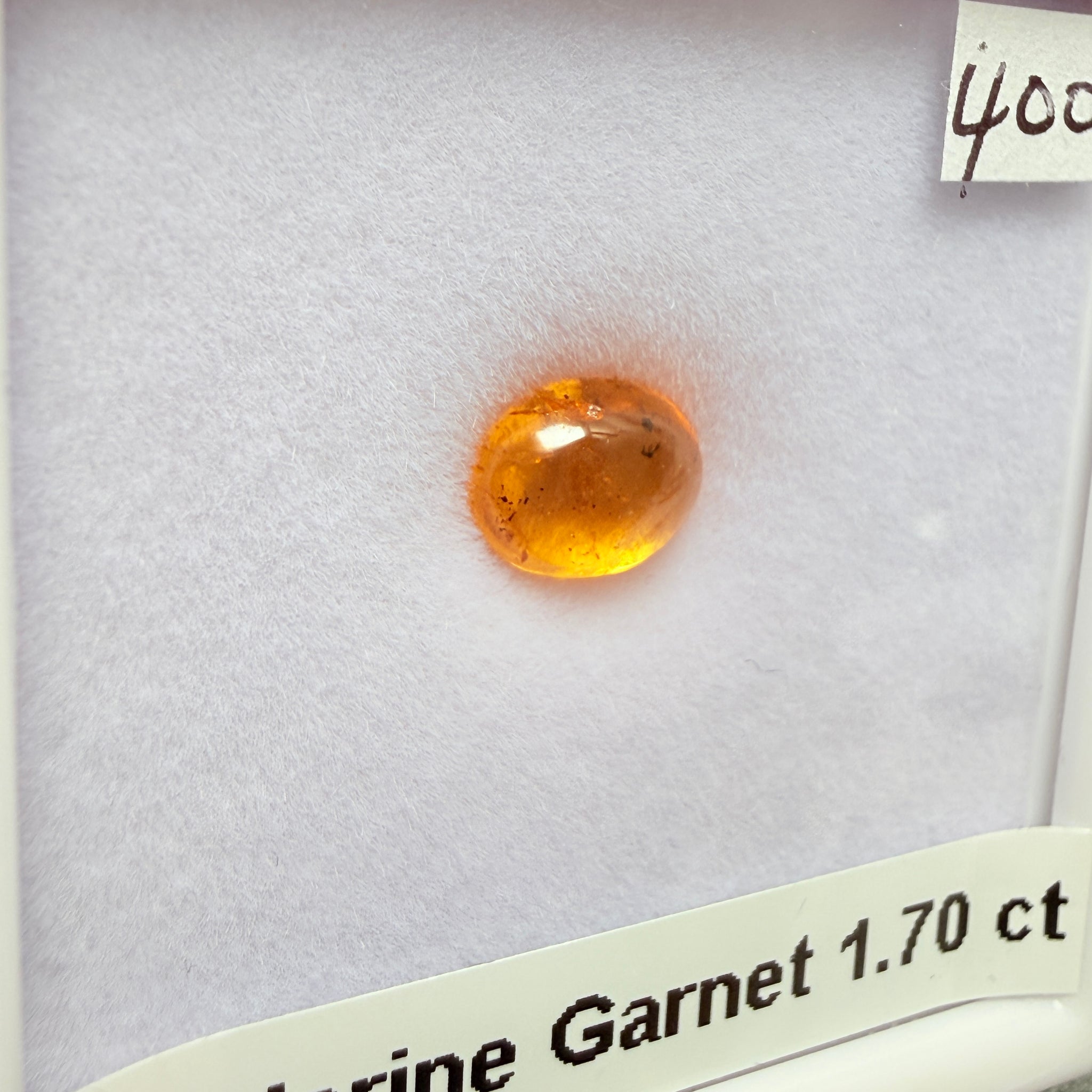 Mandarin Spessartite Cabochon, 1.70ct, Loliondo, Tanzania, Untreated Unheated