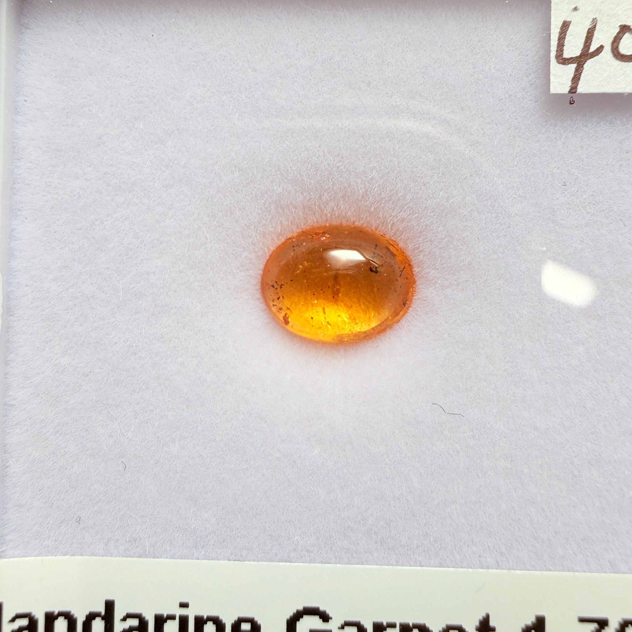Mandarin Spessartite Cabochon, 1.70ct, Loliondo, Tanzania, Untreated Unheated