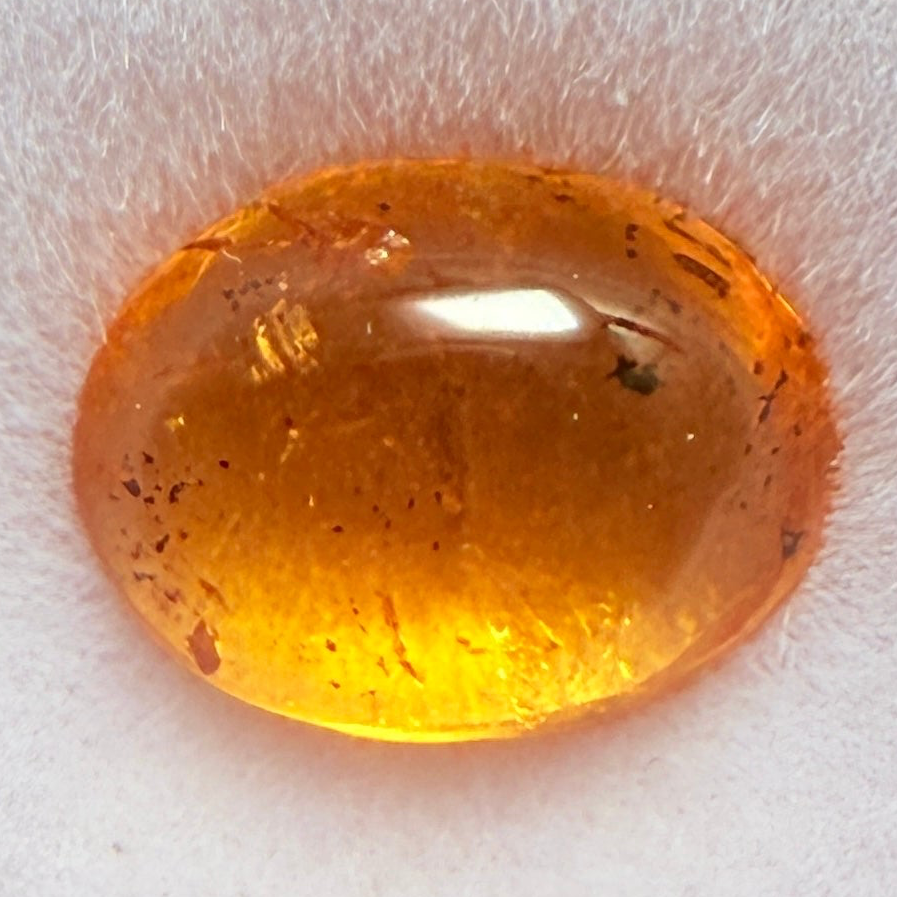 Mandarin Spessartite Cabochon, 1.70ct, Loliondo, Tanzania, Untreated Unheated