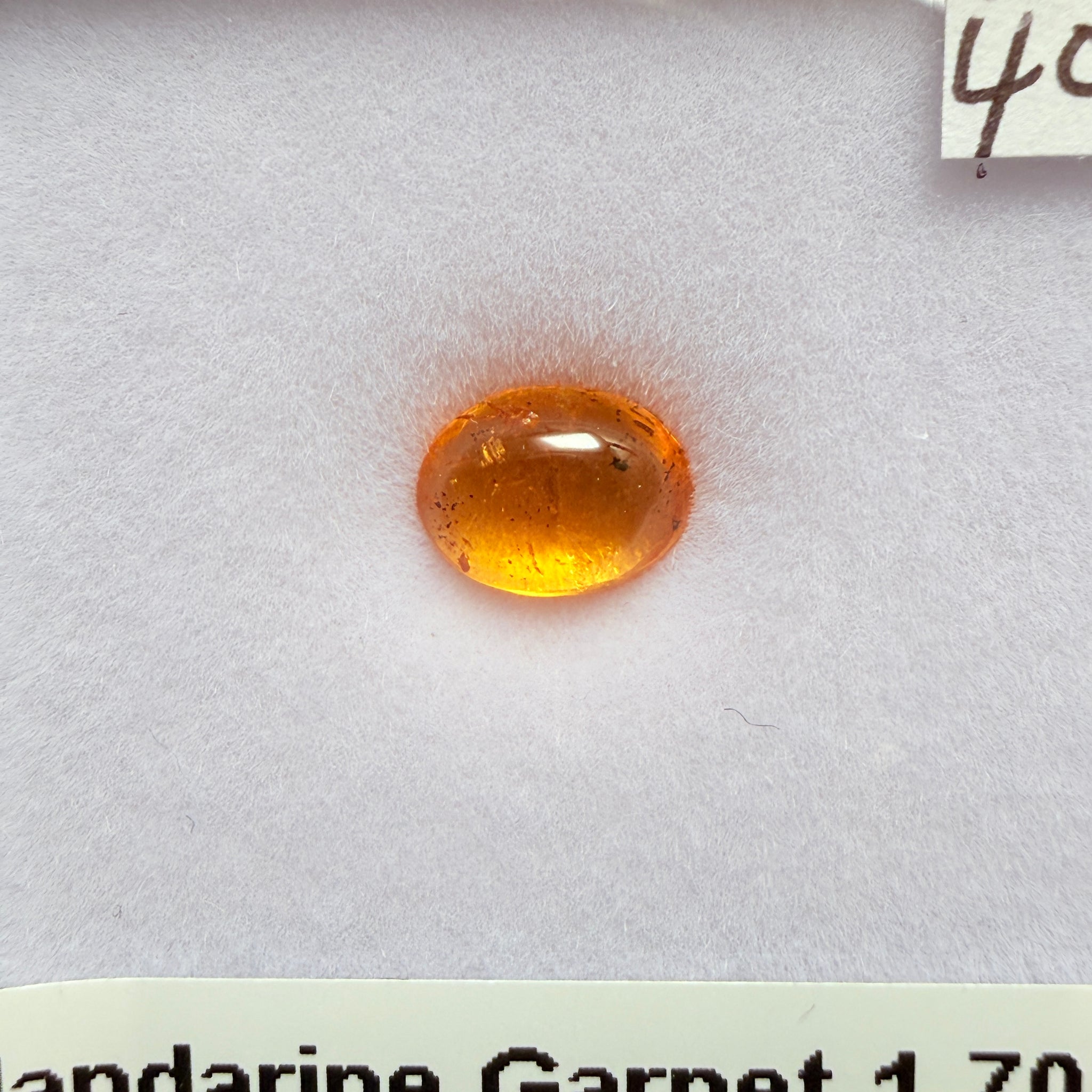 Mandarin Spessartite Cabochon, 1.70ct, Loliondo, Tanzania, Untreated Unheated