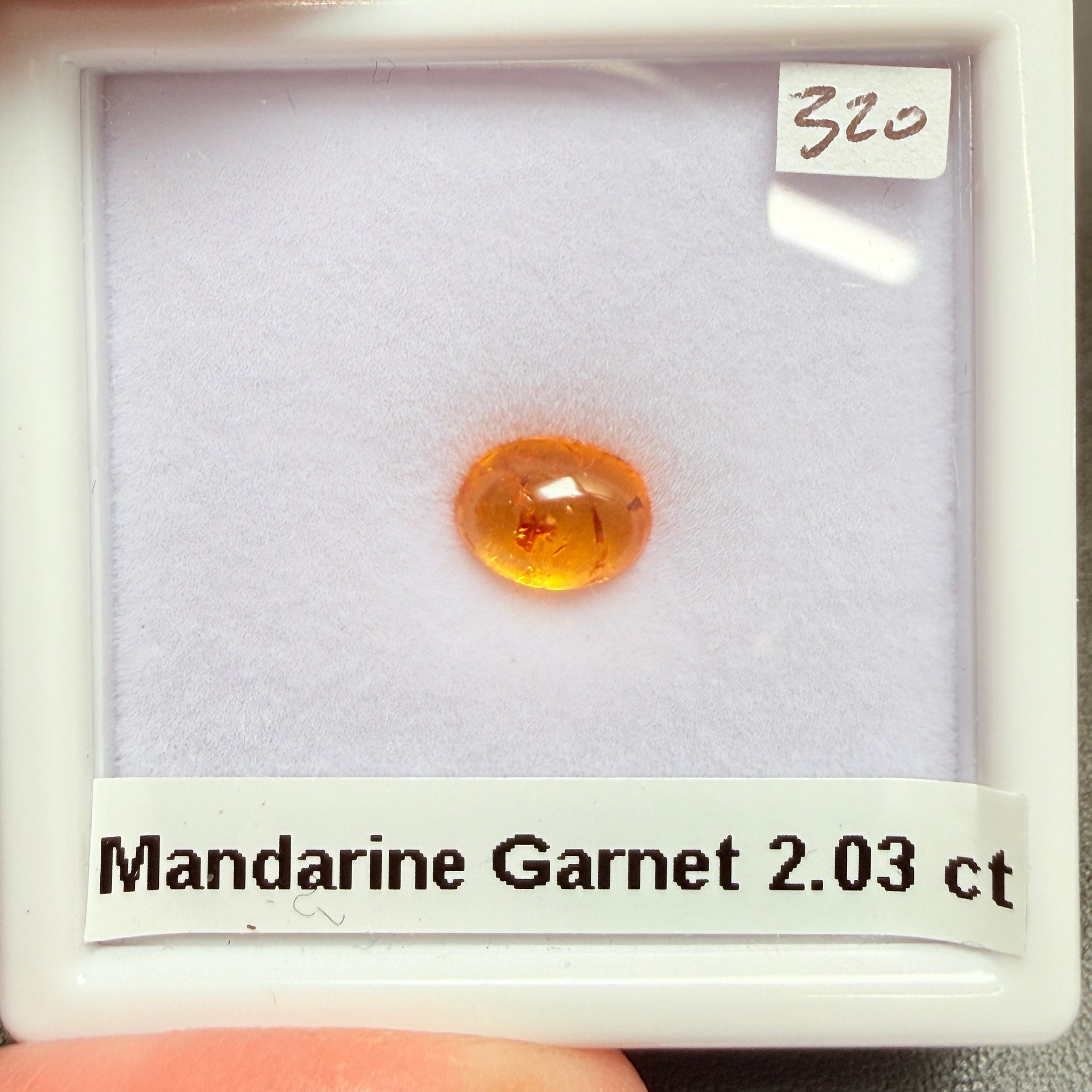 Mandarin Spessartite Cabochon, 2.03ct, Loliondo, Tanzania, Untreated Unheated