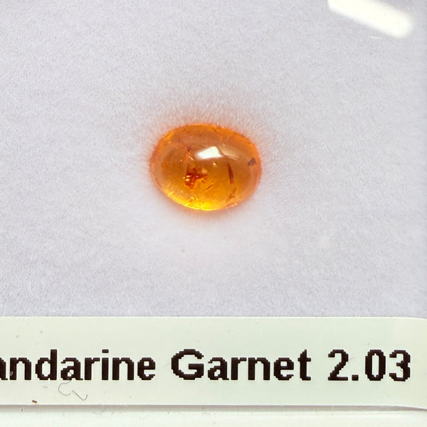 Mandarin Spessartite Cabochon, 2.03ct, Loliondo, Tanzania, Untreated Unheated