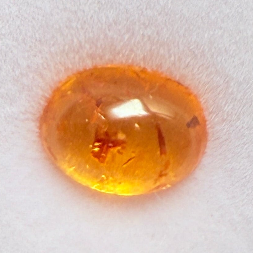 Mandarin Spessartite Cabochon, 2.03ct, Loliondo, Tanzania, Untreated Unheated