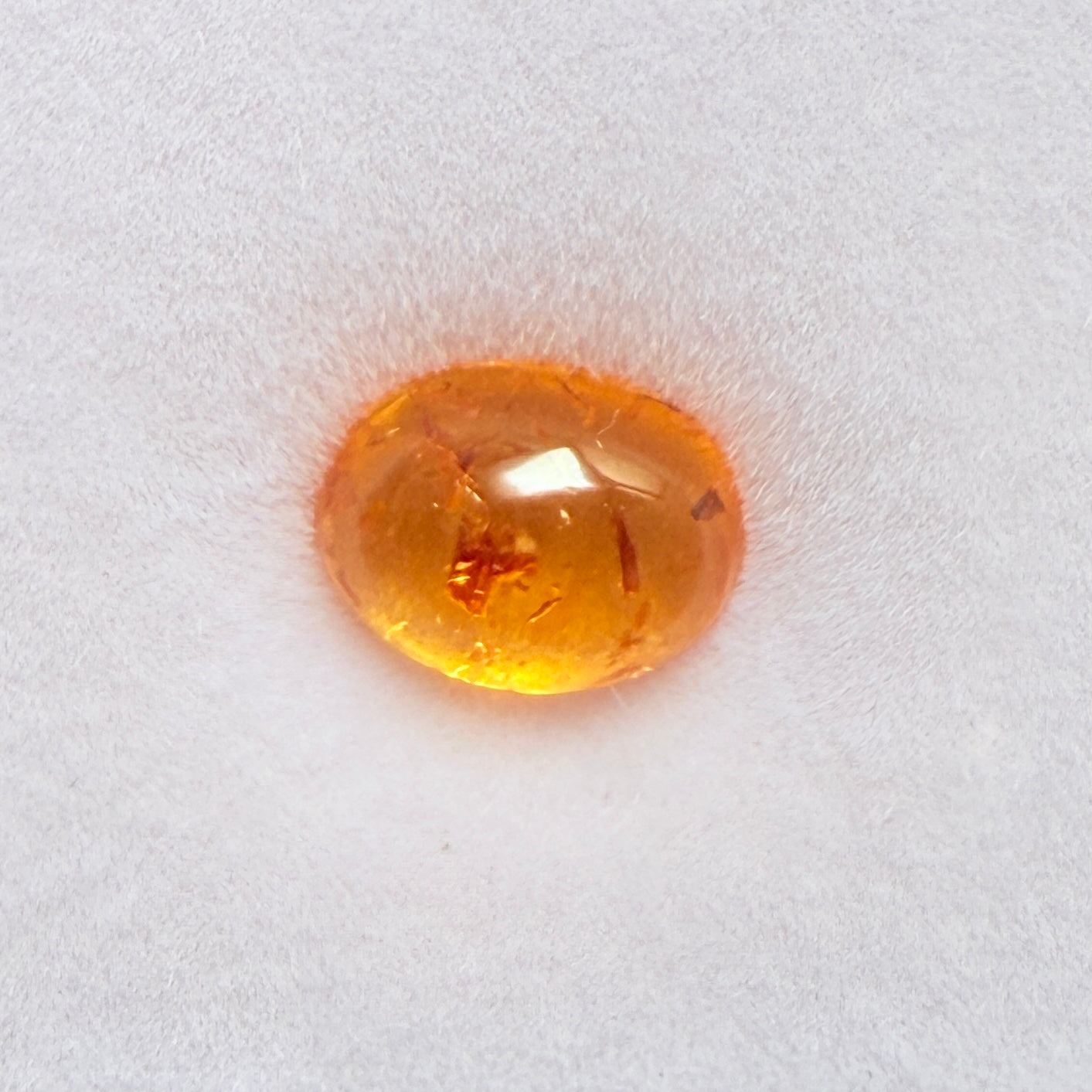 Mandarin Spessartite Cabochon, 2.03ct, Loliondo, Tanzania, Untreated Unheated