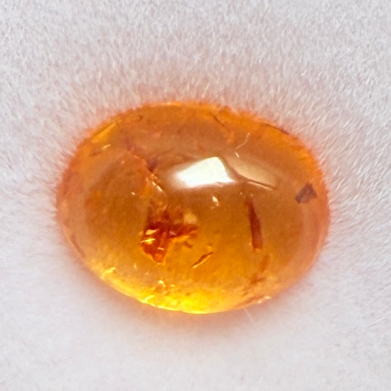 Mandarin Spessartite Cabochon, 2.03ct, Loliondo, Tanzania, Untreated Unheated