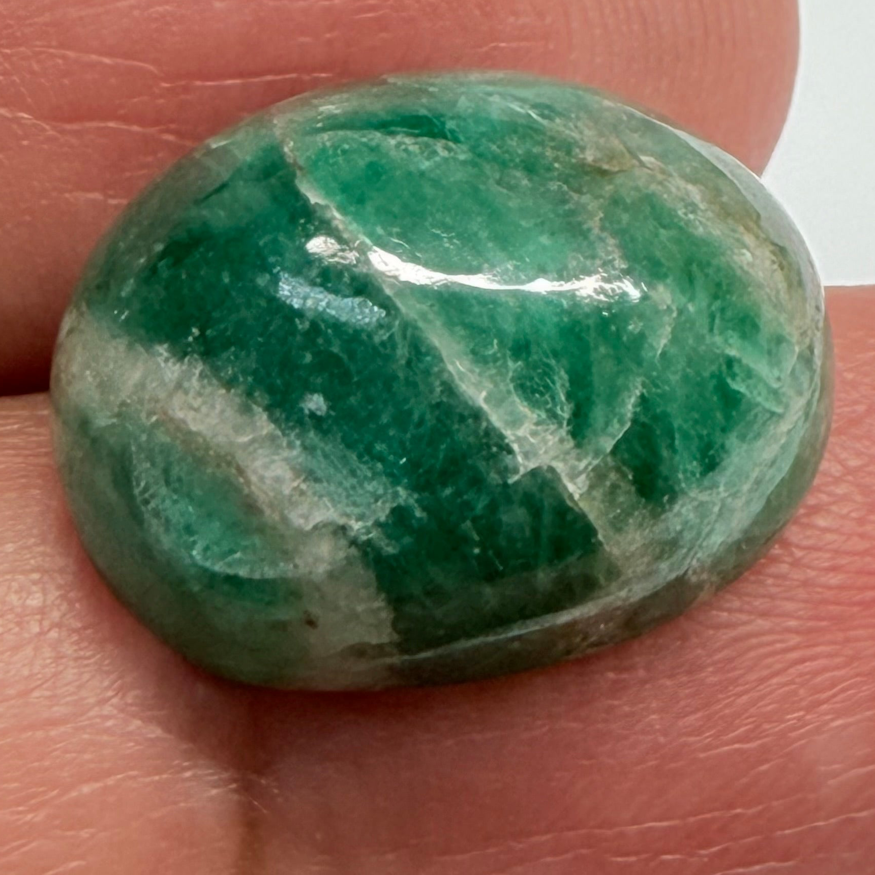 Tanzanian Emerald Cabochon, 15.82ct, Tanzania, NO OIL, Untreated Unheated