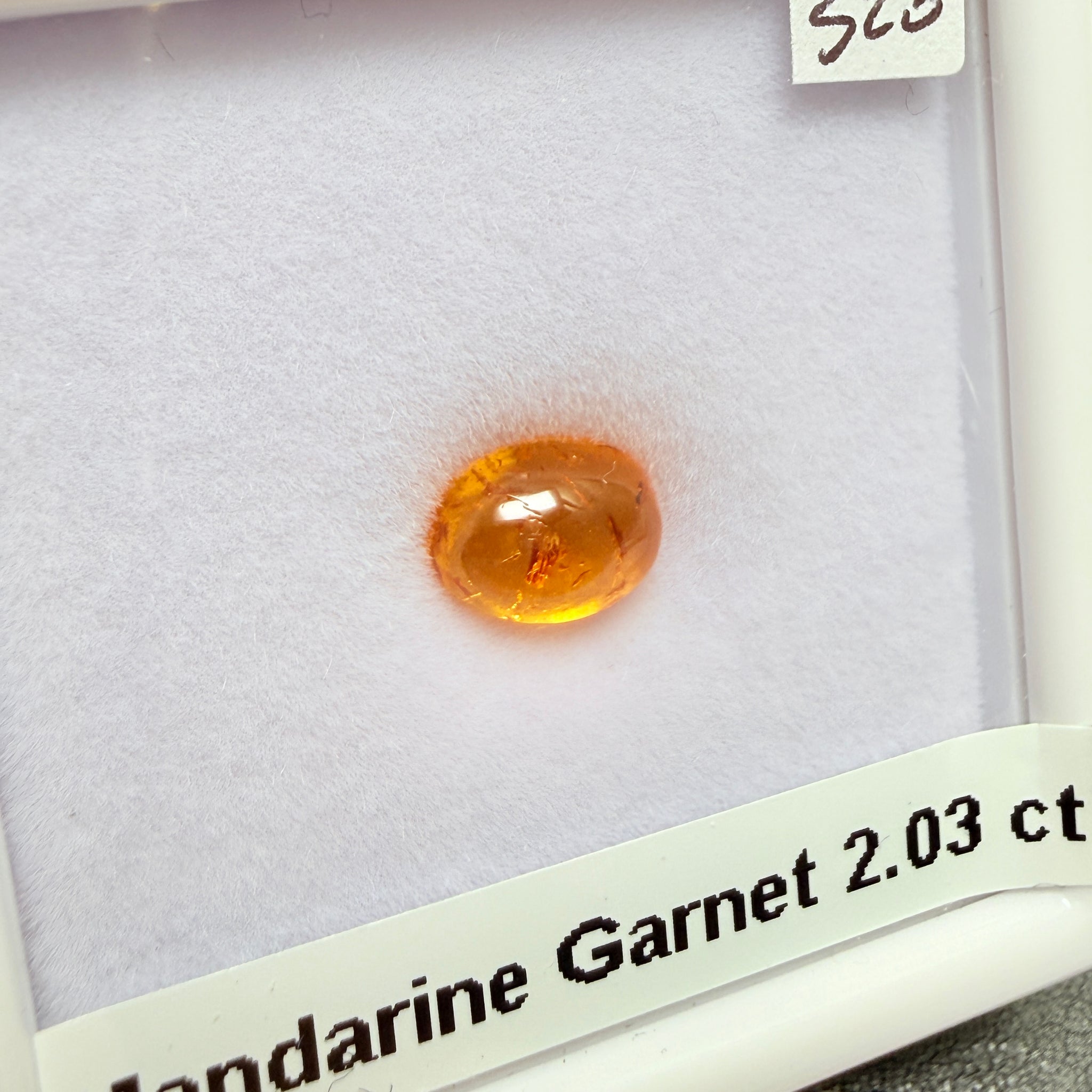 Mandarin Spessartite Cabochon, 2.03ct, Loliondo, Tanzania, Untreated Unheated