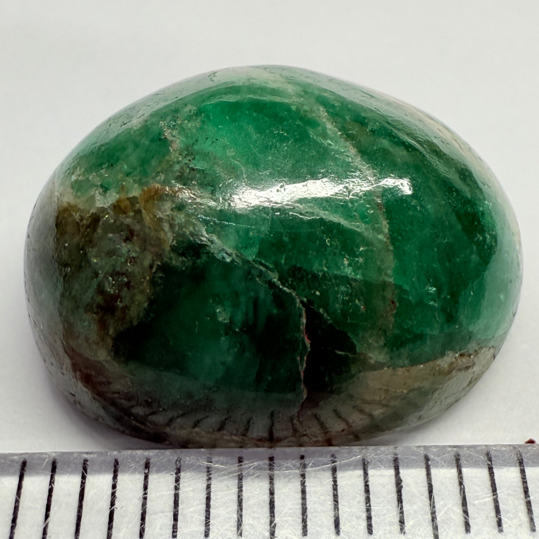 Tanzanian Emerald Cabochon, 15.82ct, Tanzania, NO OIL, Untreated Unheated