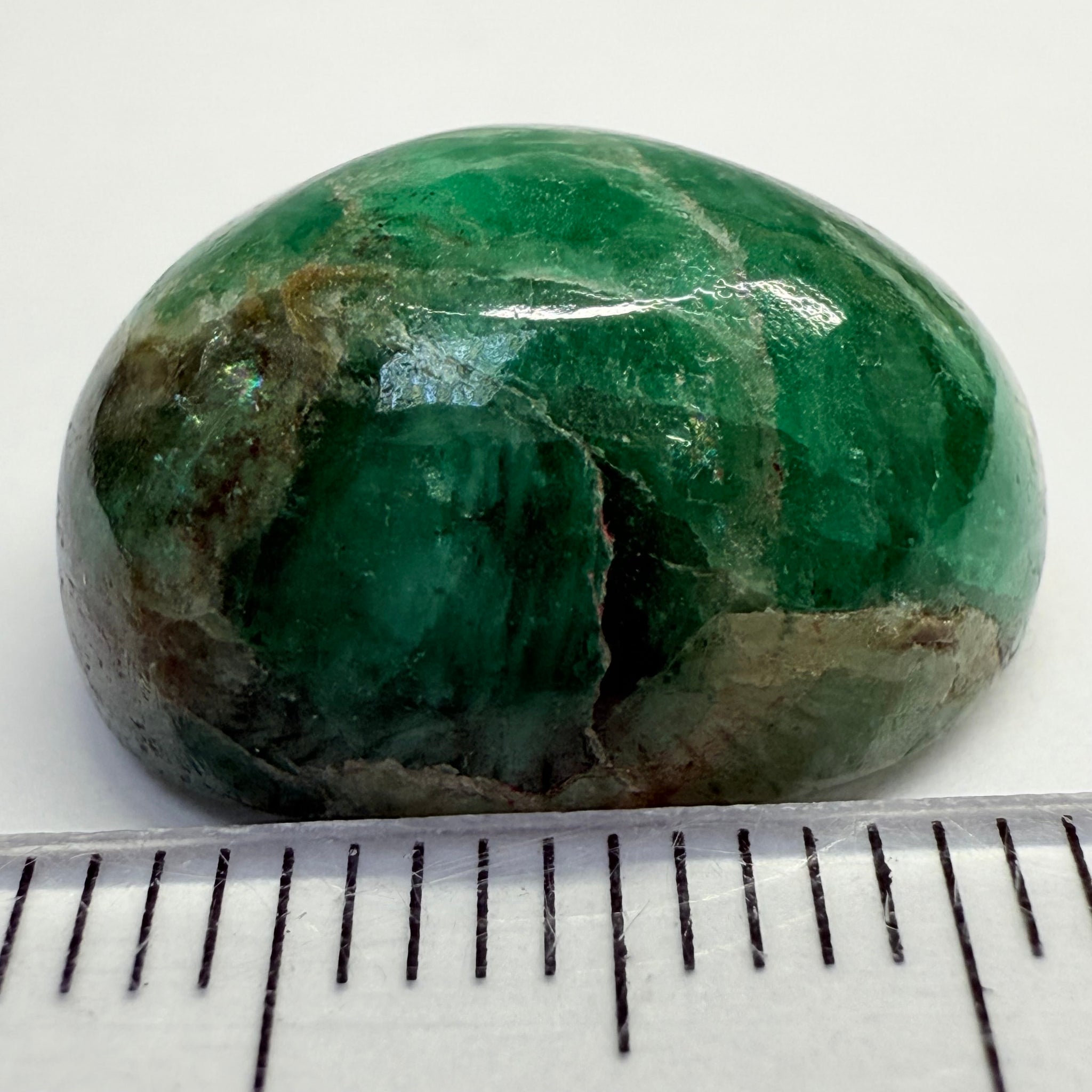 Tanzanian Emerald Cabochon, 15.82ct, Tanzania, NO OIL, Untreated Unheated