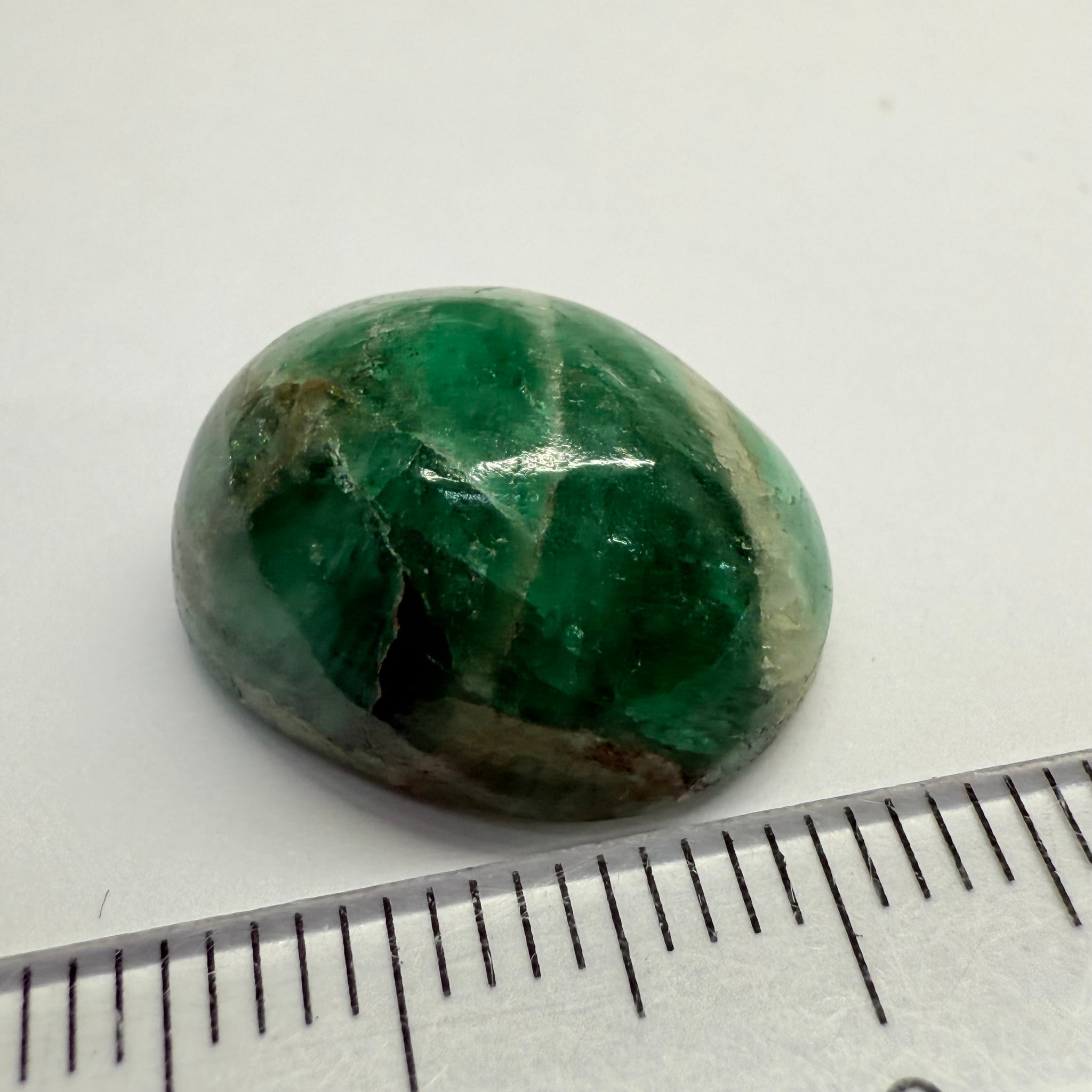 Tanzanian Emerald Cabochon, 15.82ct, Tanzania, NO OIL, Untreated Unheated