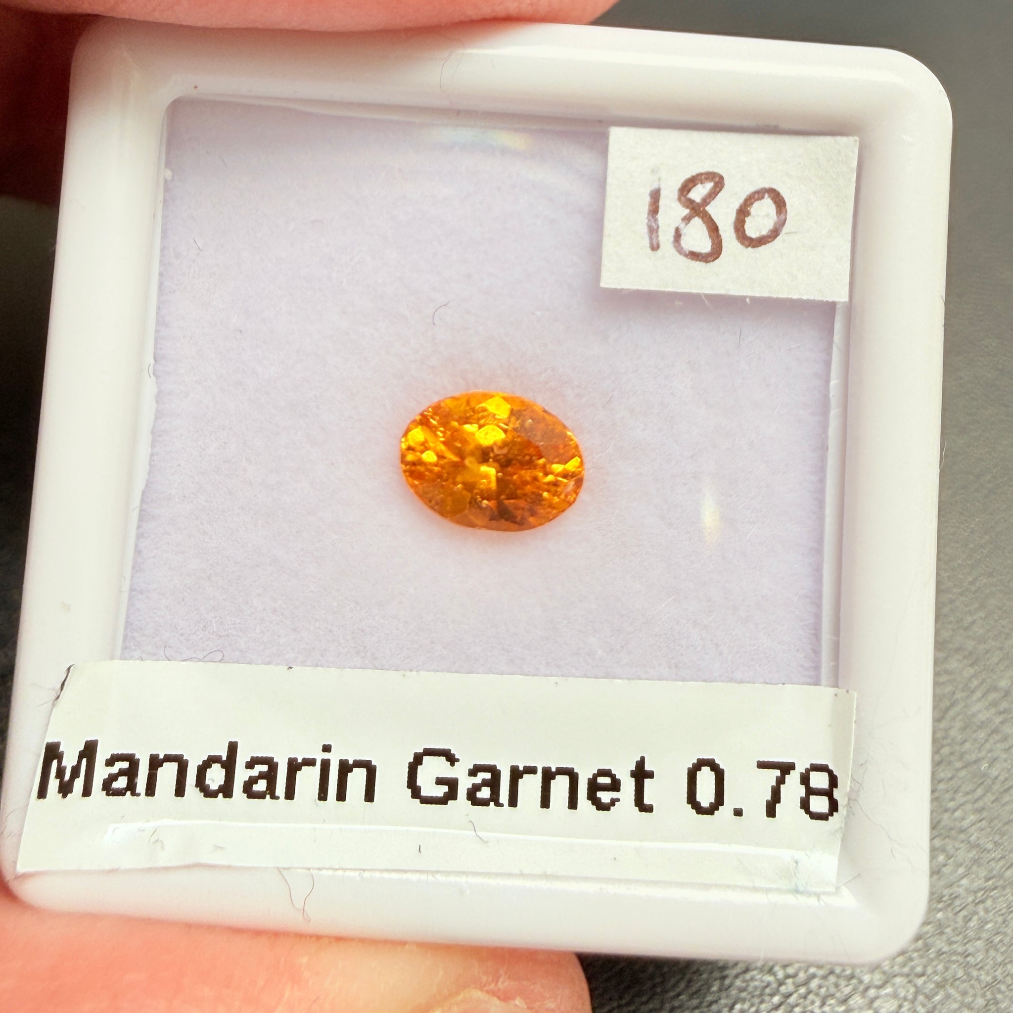 Mandarin Spessartite Garnet, 0.78ct, Loliondo, Tanzania, Untreated Unheated