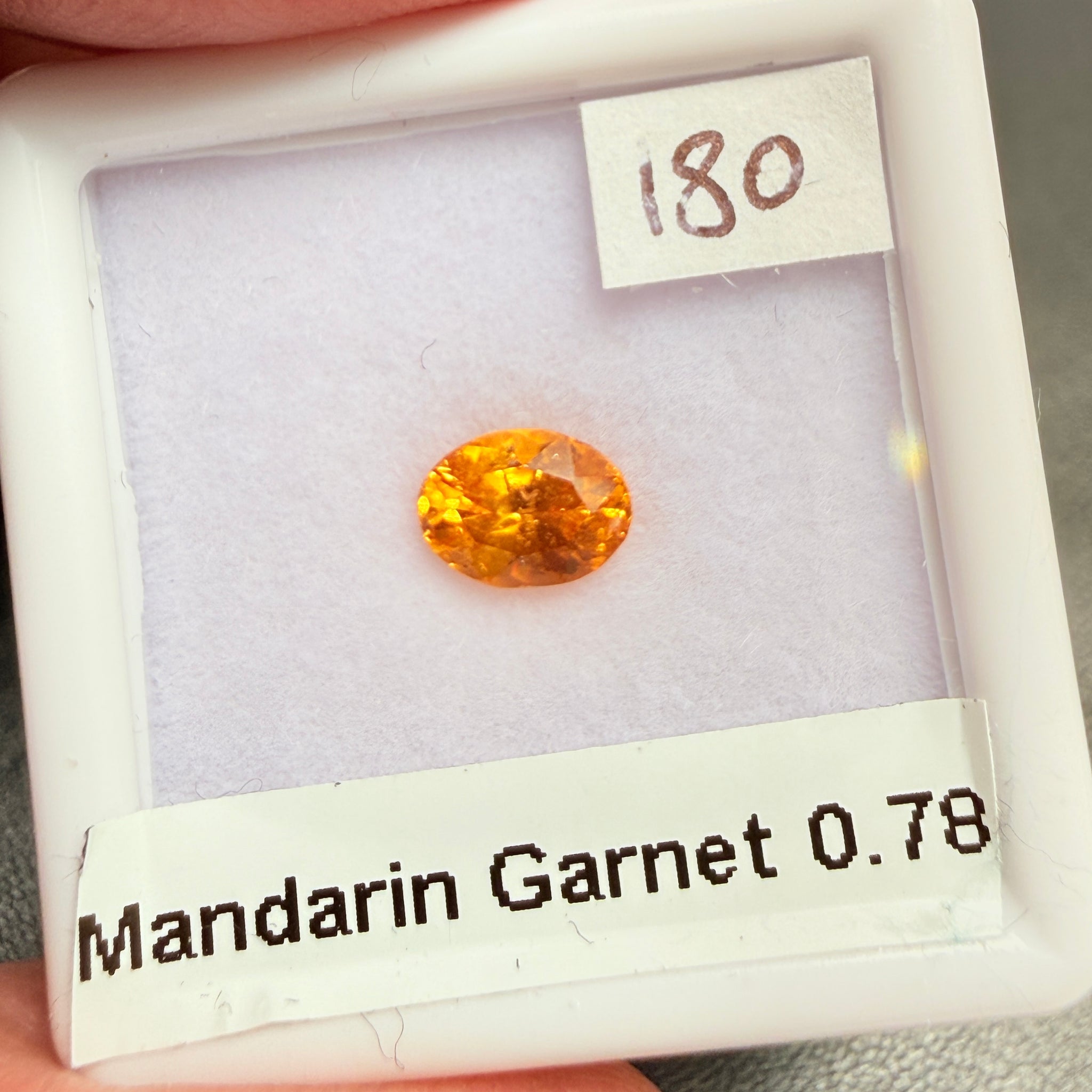 Mandarin Spessartite Garnet, 0.78ct, Loliondo, Tanzania, Untreated Unheated