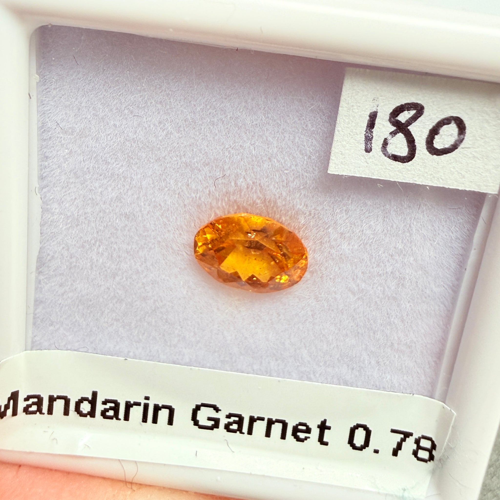 Mandarin Spessartite Garnet, 0.78ct, Loliondo, Tanzania, Untreated Unheated