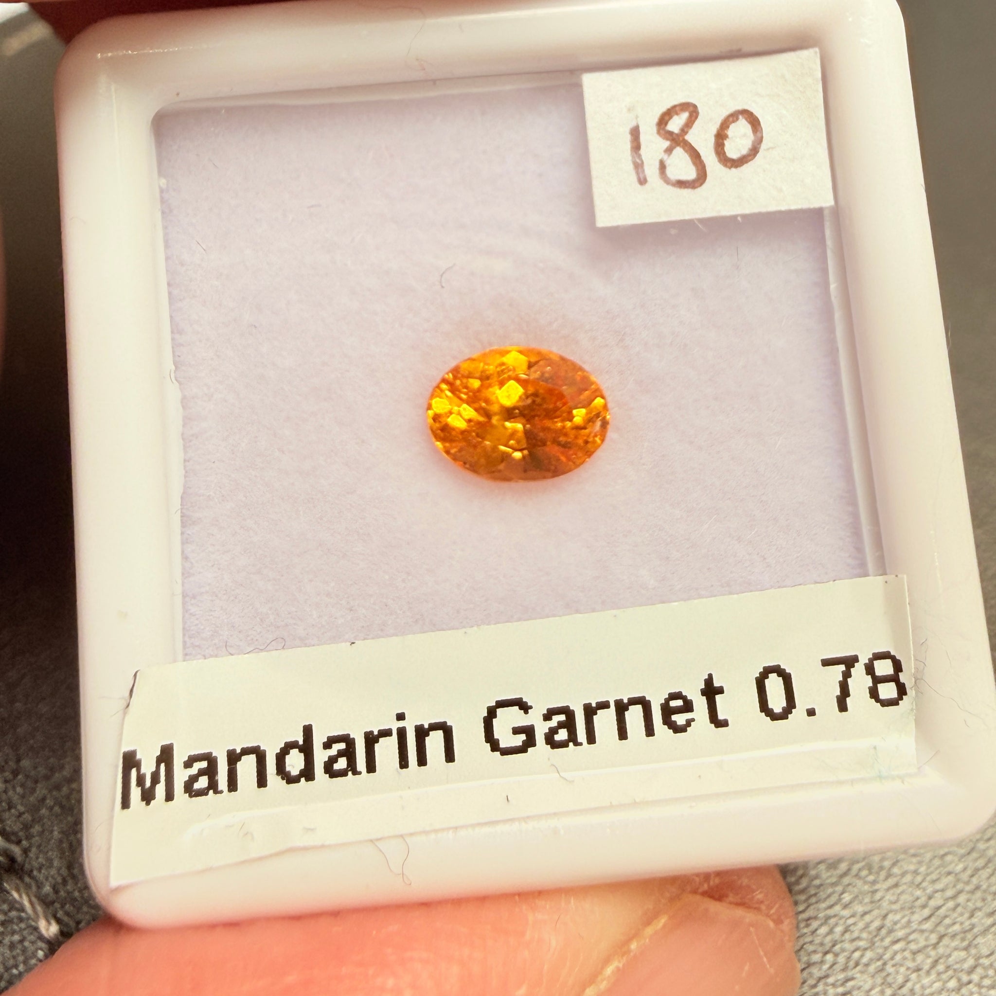 Mandarin Spessartite Garnet, 0.78ct, Loliondo, Tanzania, Untreated Unheated