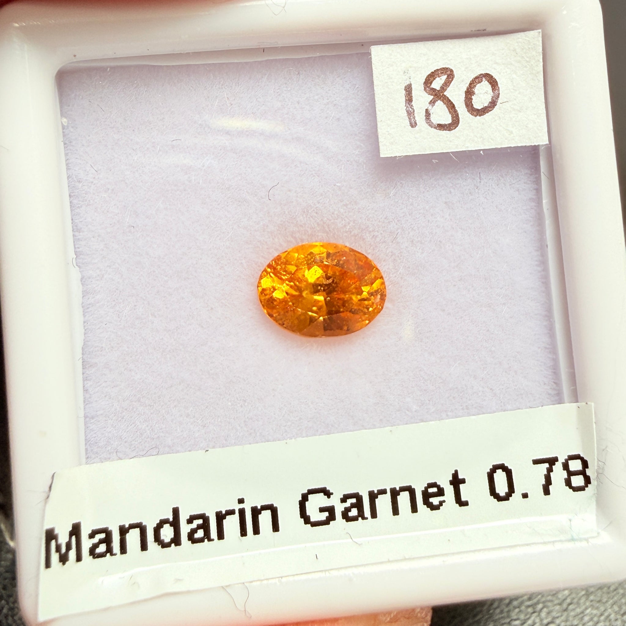 Mandarin Spessartite Garnet, 0.78ct, Loliondo, Tanzania, Untreated Unheated