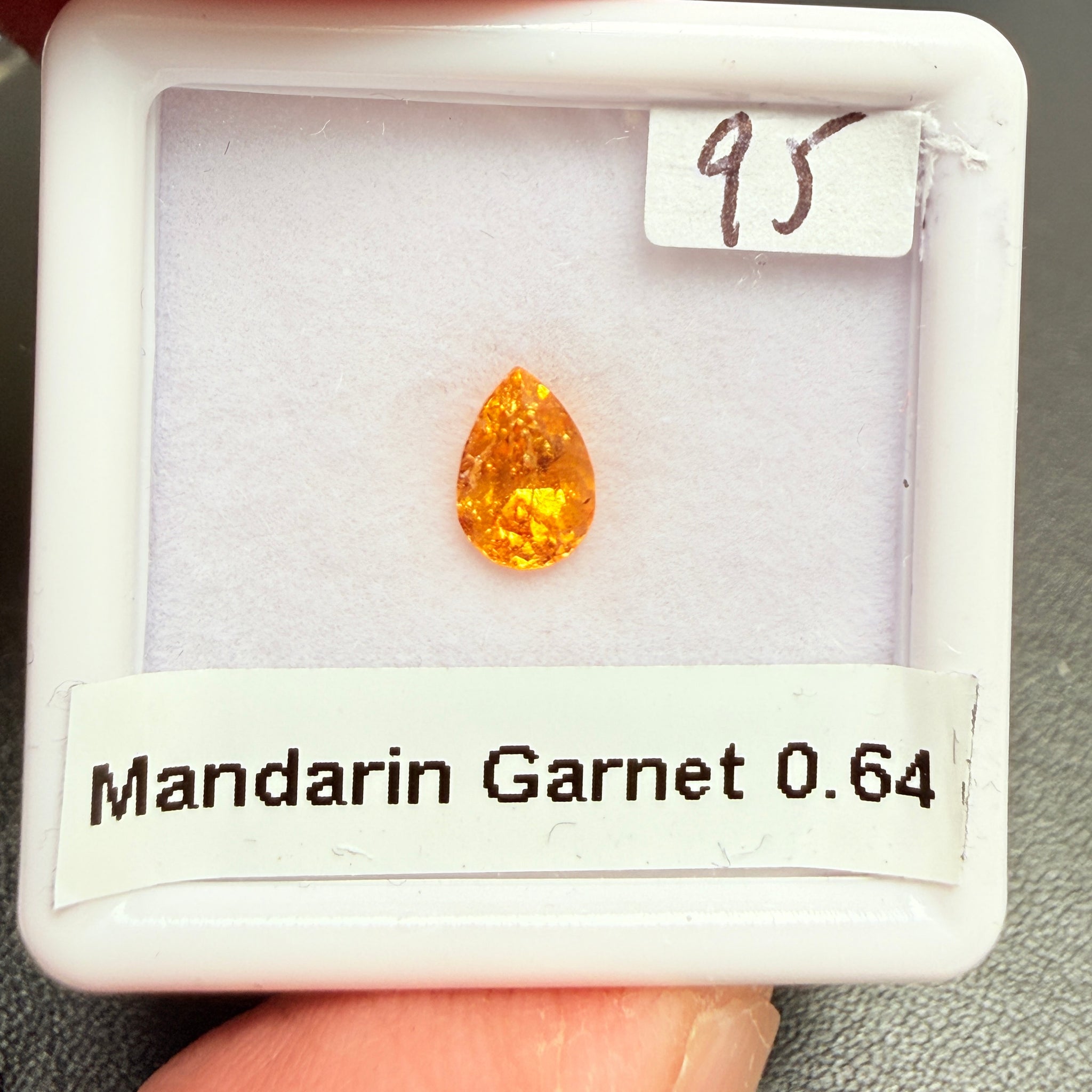 Mandarin Spessartite Garnet, 0.64ct, Loliondo, Tanzania, Untreated Unheated