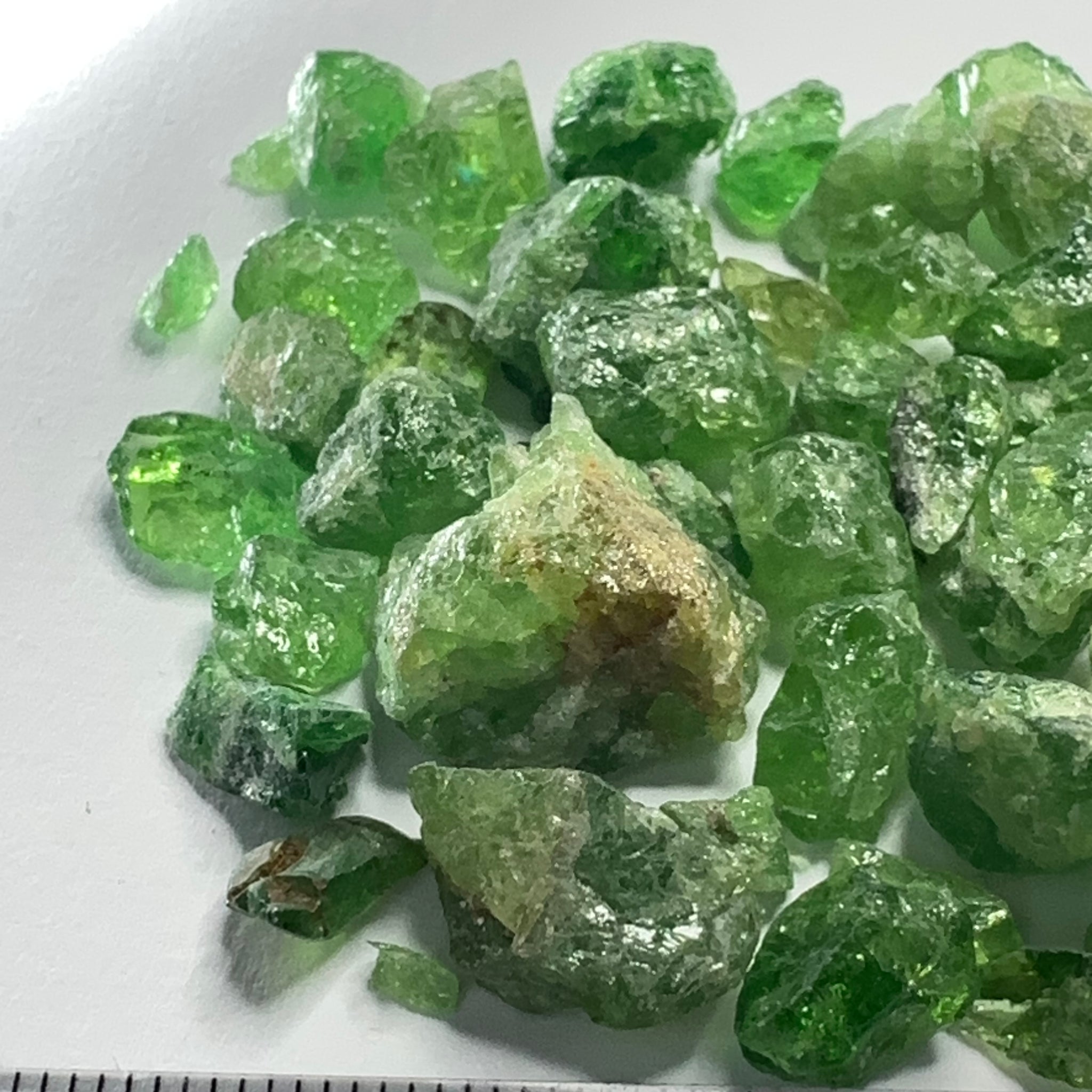 Tsavorite Lot, 39.90gm / 199.50ct, Tanzania, Untreated Unheated, heavily included, cab/specimen grade