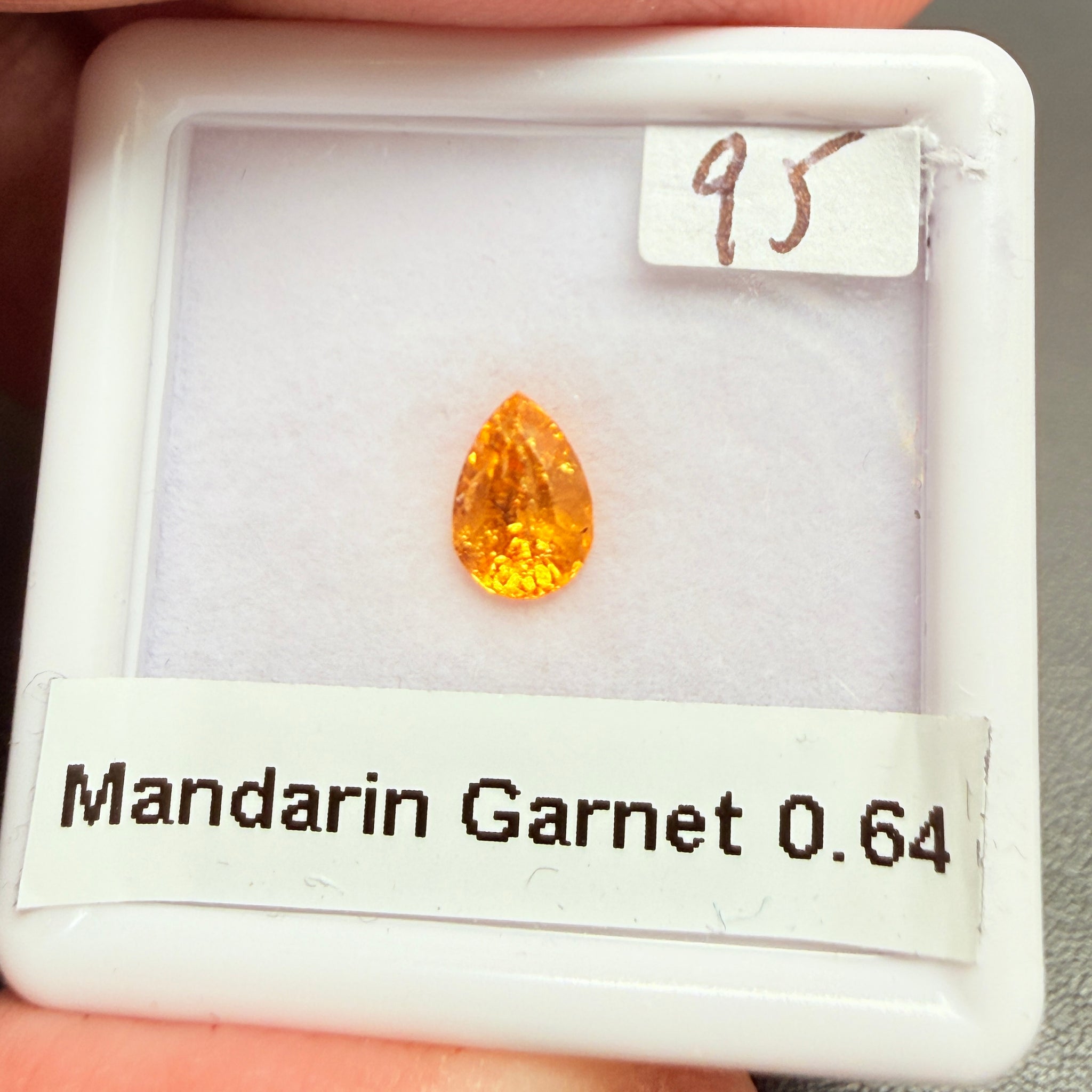 Mandarin Spessartite Garnet, 0.64ct, Loliondo, Tanzania, Untreated Unheated