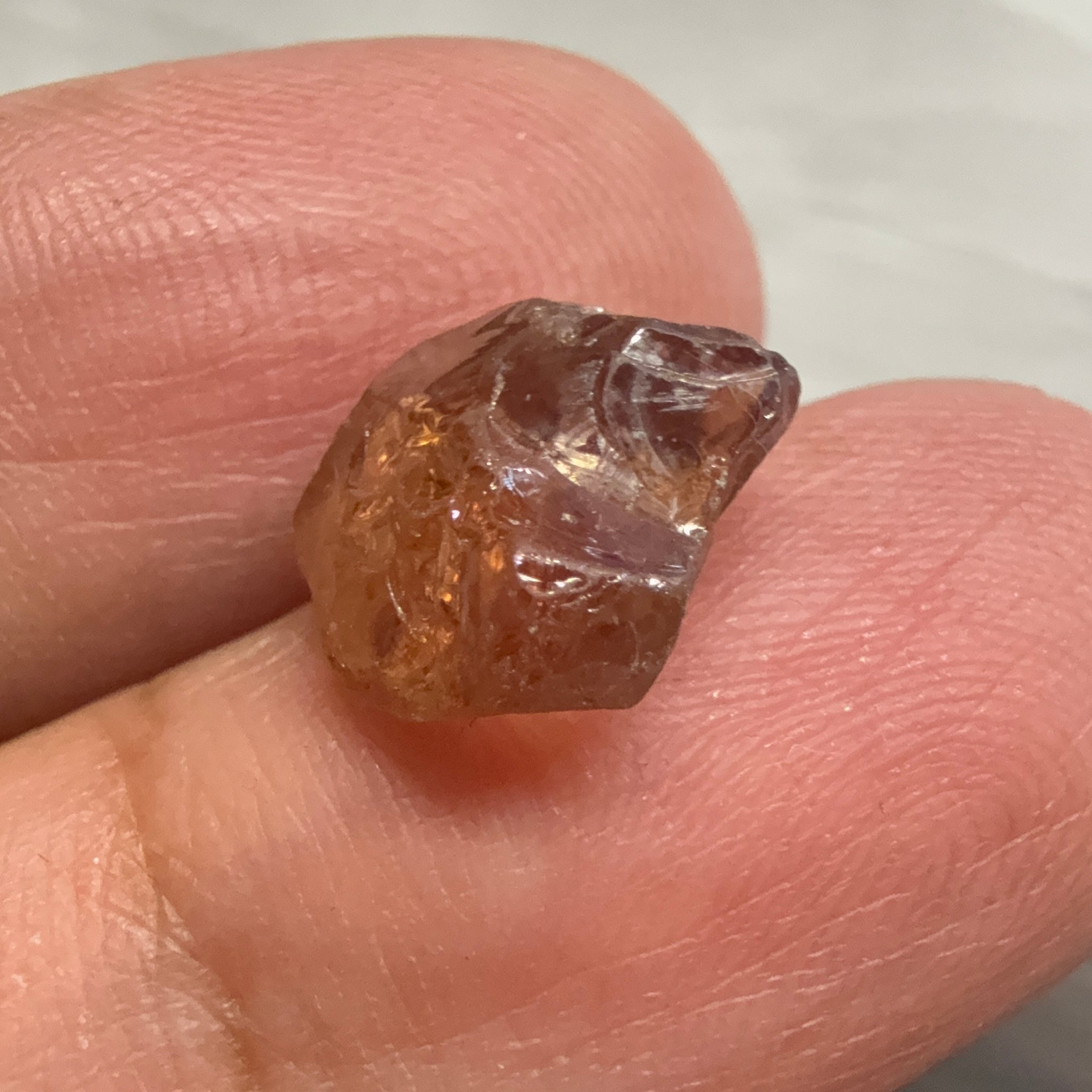 Colour Shift Garnet, 5.95ct, Tanzania, Untreated Unheated, silky with slight inclusions on the outside, flat shape