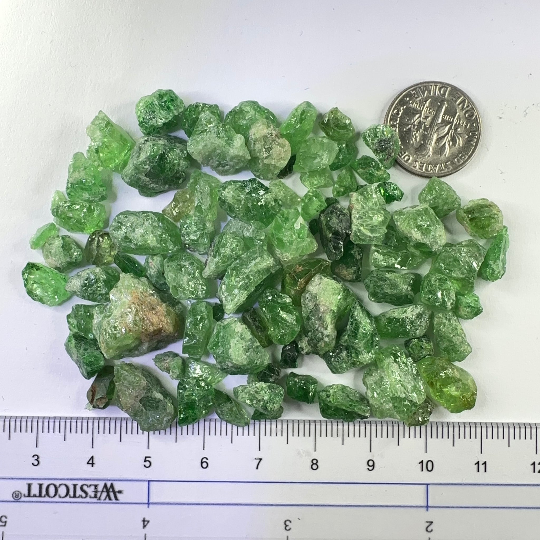 Tsavorite Lot, 39.90gm / 199.50ct, Tanzania, Untreated Unheated, heavily included, cab/specimen grade