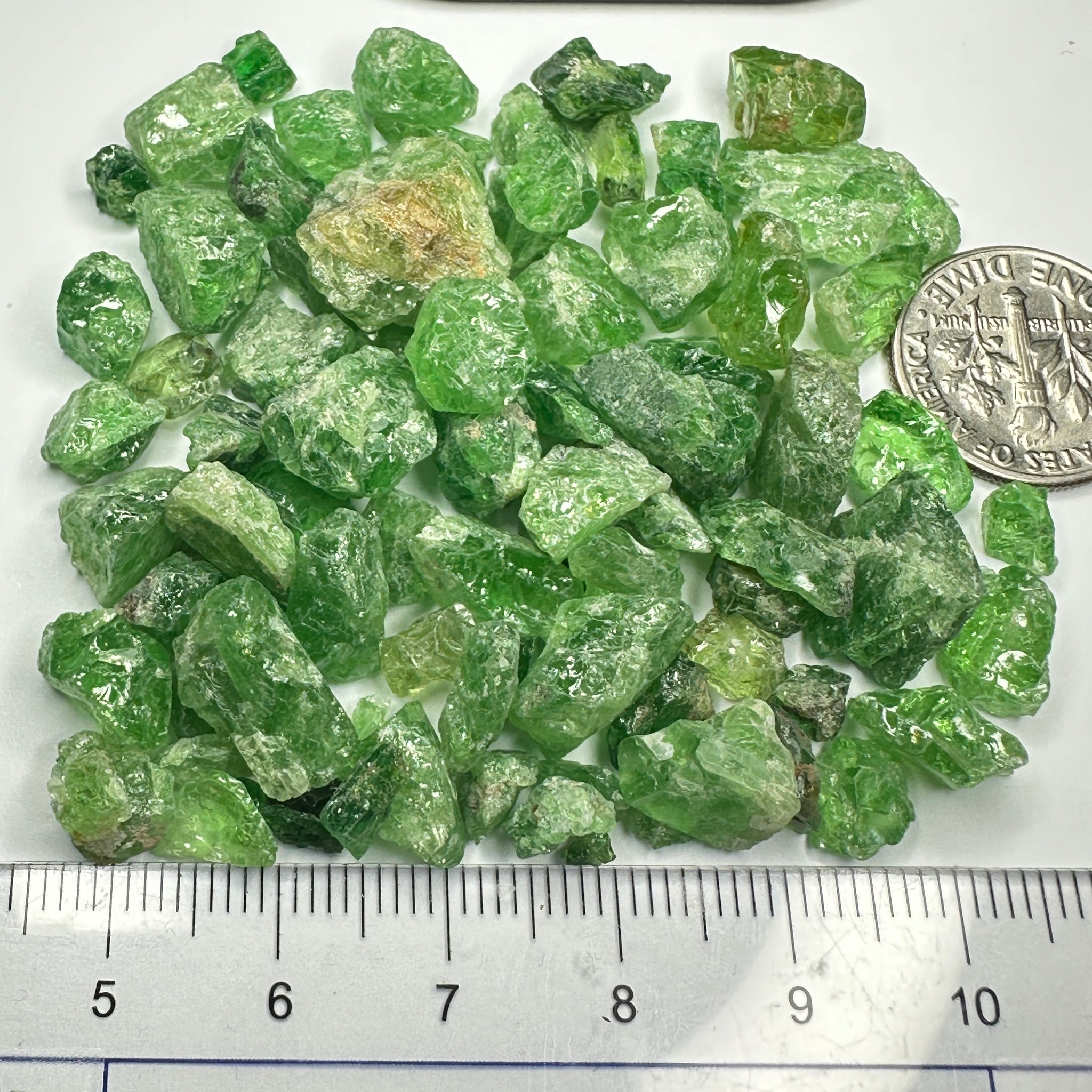 Tsavorite Lot, 39.90gm / 199.50ct, Tanzania, Untreated Unheated, heavily included, cab/specimen grade