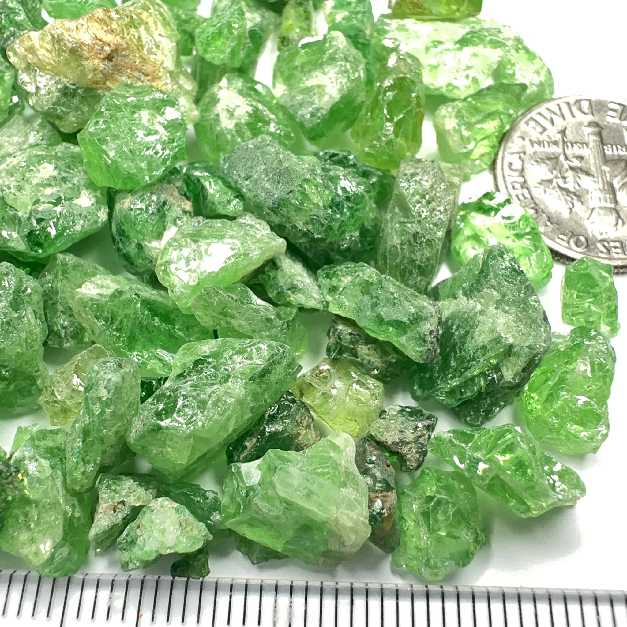 Tsavorite Lot, 39.90gm / 199.50ct, Tanzania, Untreated Unheated, heavily included, cab/specimen grade