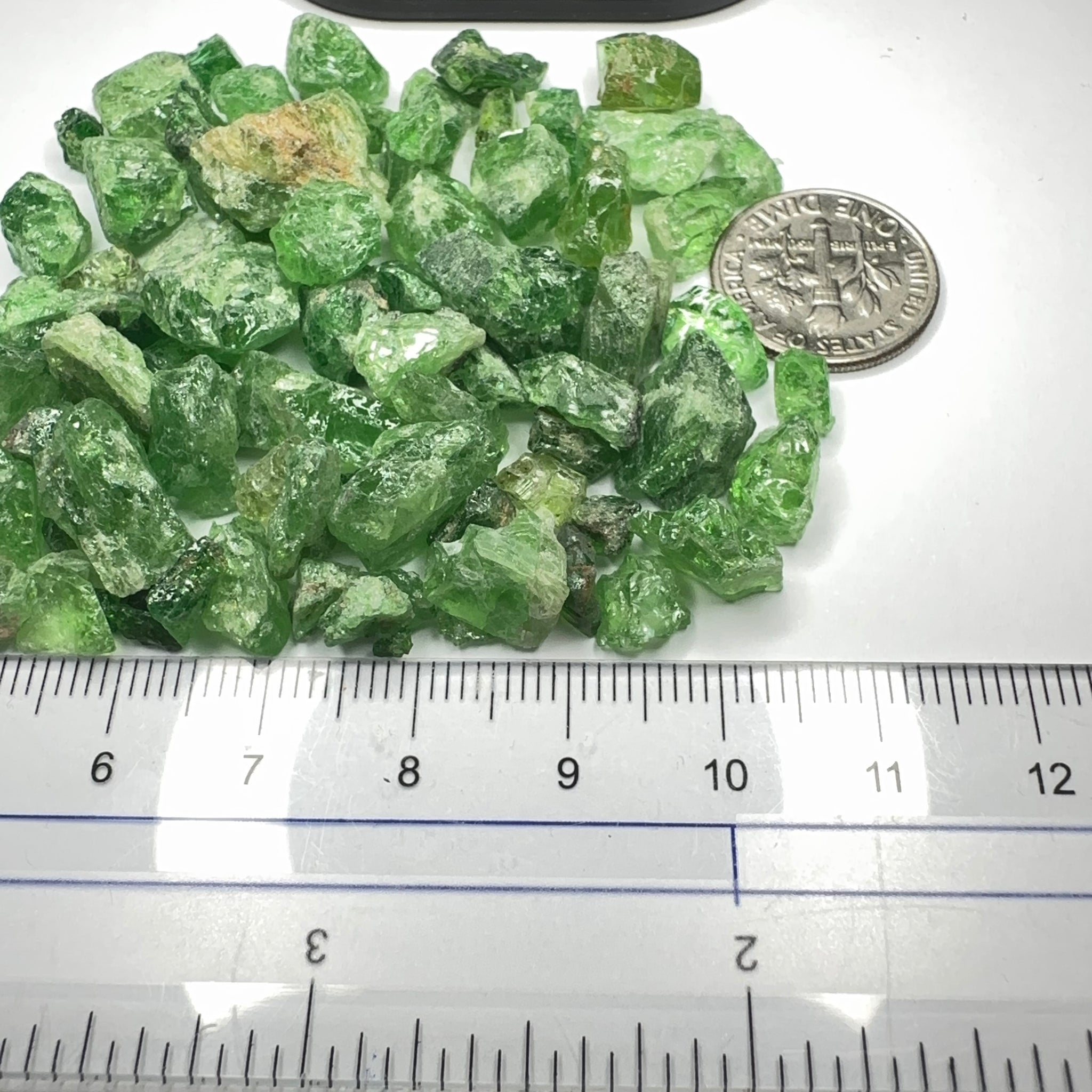 Tsavorite Lot, 39.90gm / 199.50ct, Tanzania, Untreated Unheated, heavily included, cab/specimen grade