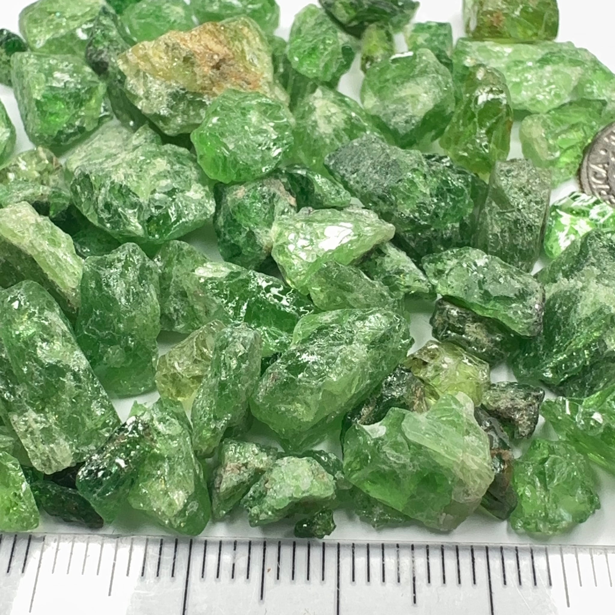 Tsavorite Lot, 39.90gm / 199.50ct, Tanzania, Untreated Unheated, heavily included, cab/specimen grade