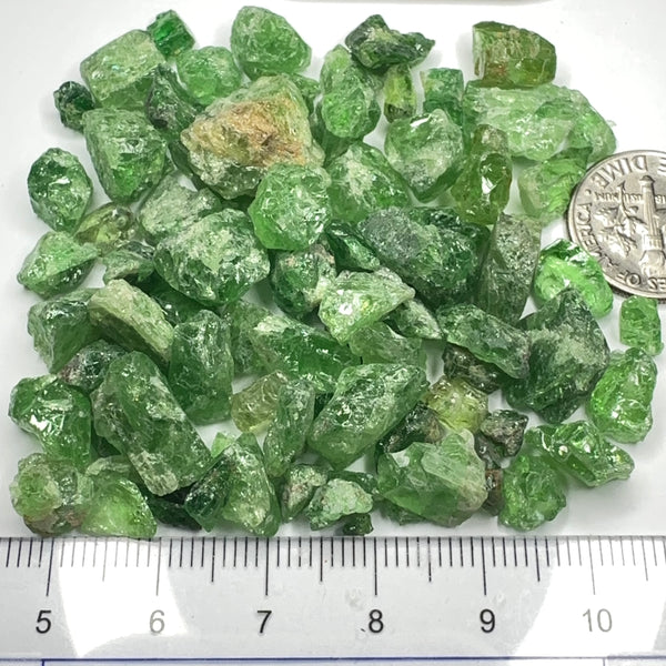 Tsavorite Lot, 39.90gm / 199.50ct, Tanzania, Untreated Unheated, heavily included, cab/specimen grade