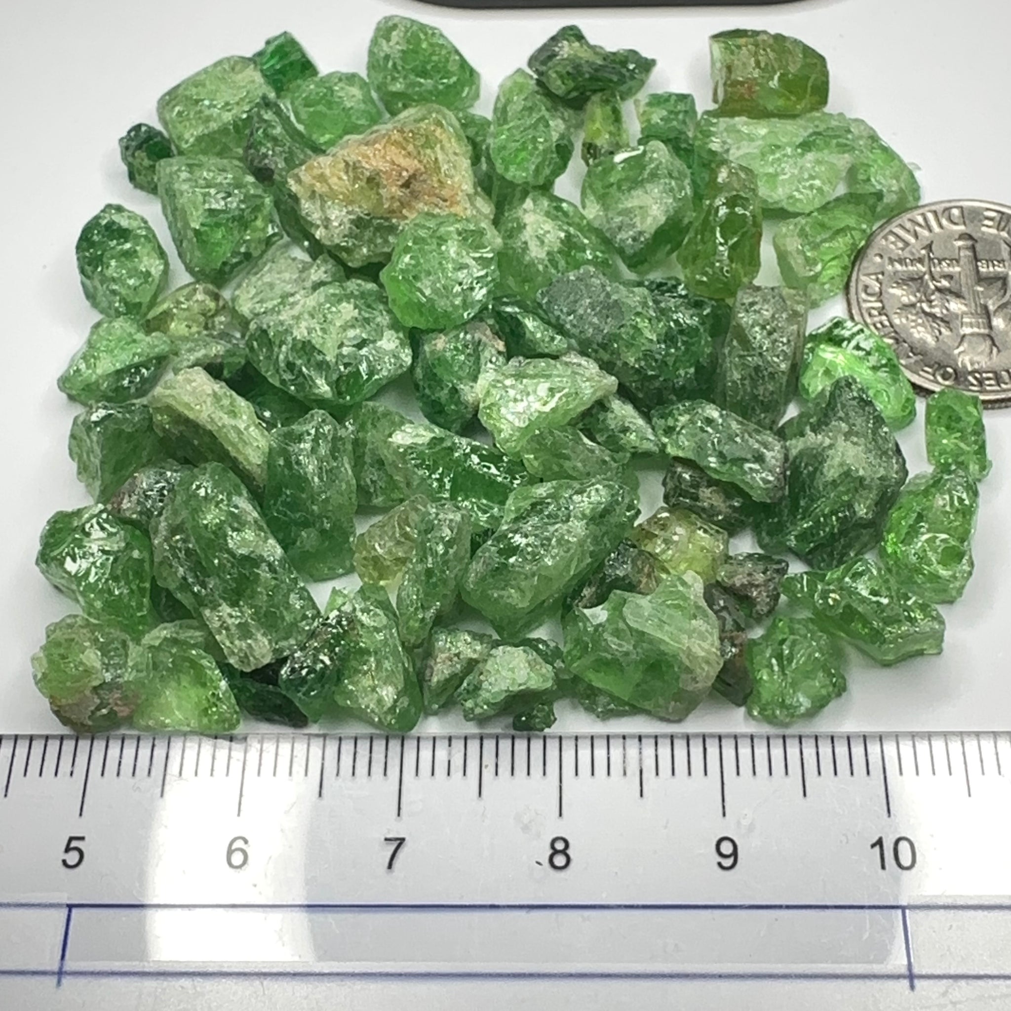 Tsavorite Lot, 39.90gm / 199.50ct, Tanzania, Untreated Unheated, heavily included, cab/specimen grade