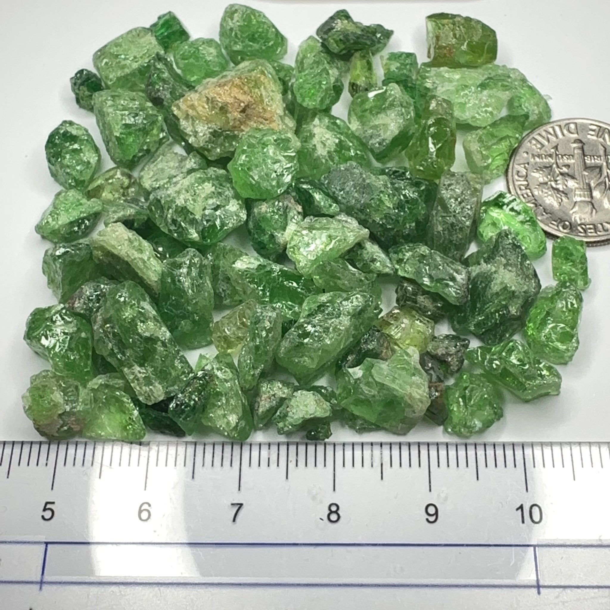 Tsavorite Lot, 39.90gm / 199.50ct, Tanzania, Untreated Unheated, heavily included, cab/specimen grade