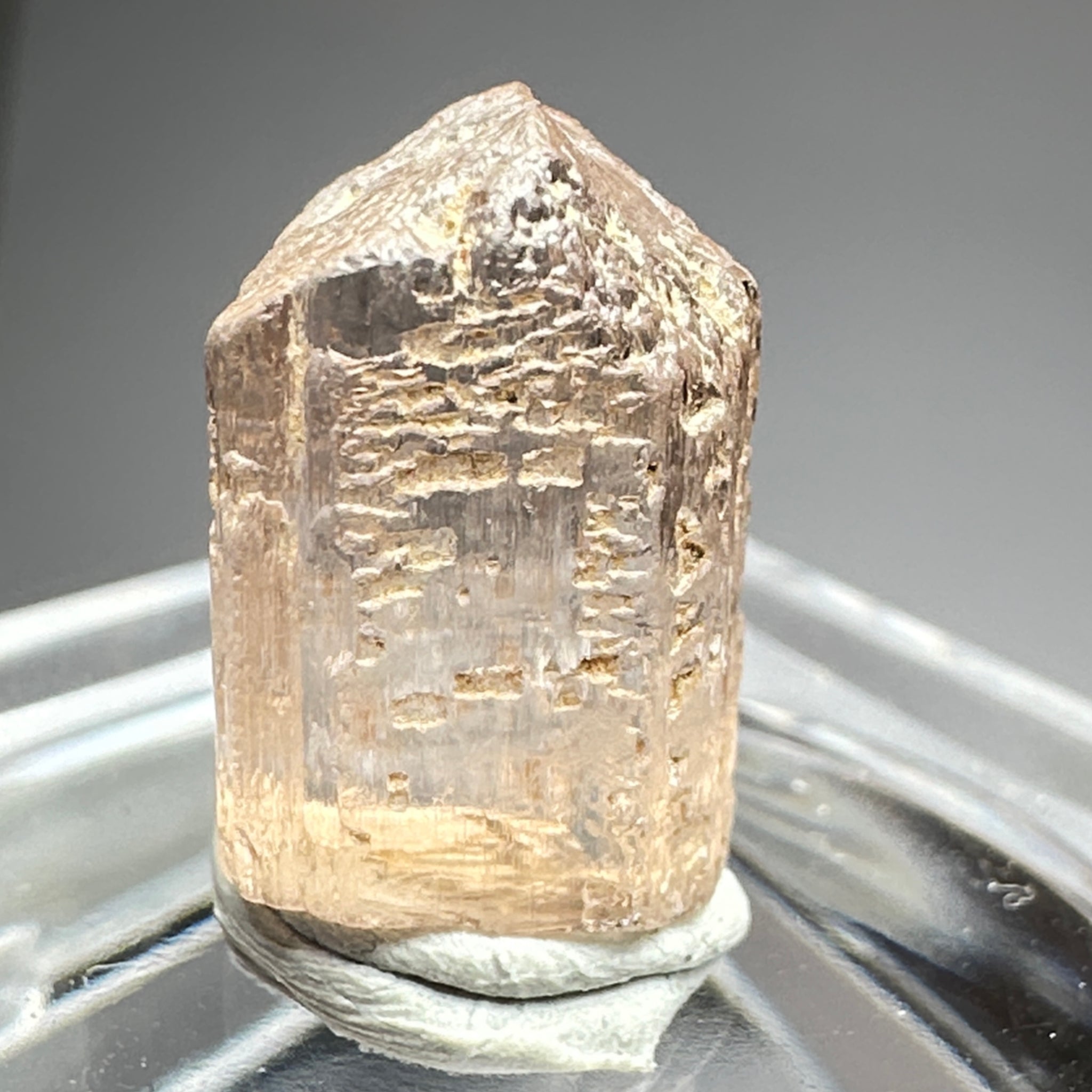 Exceptionally Rare Peach Pink Scapolite Crystal, 12.14ct, Tanzania, Untreated Unheated, vvs-if (Flawless)