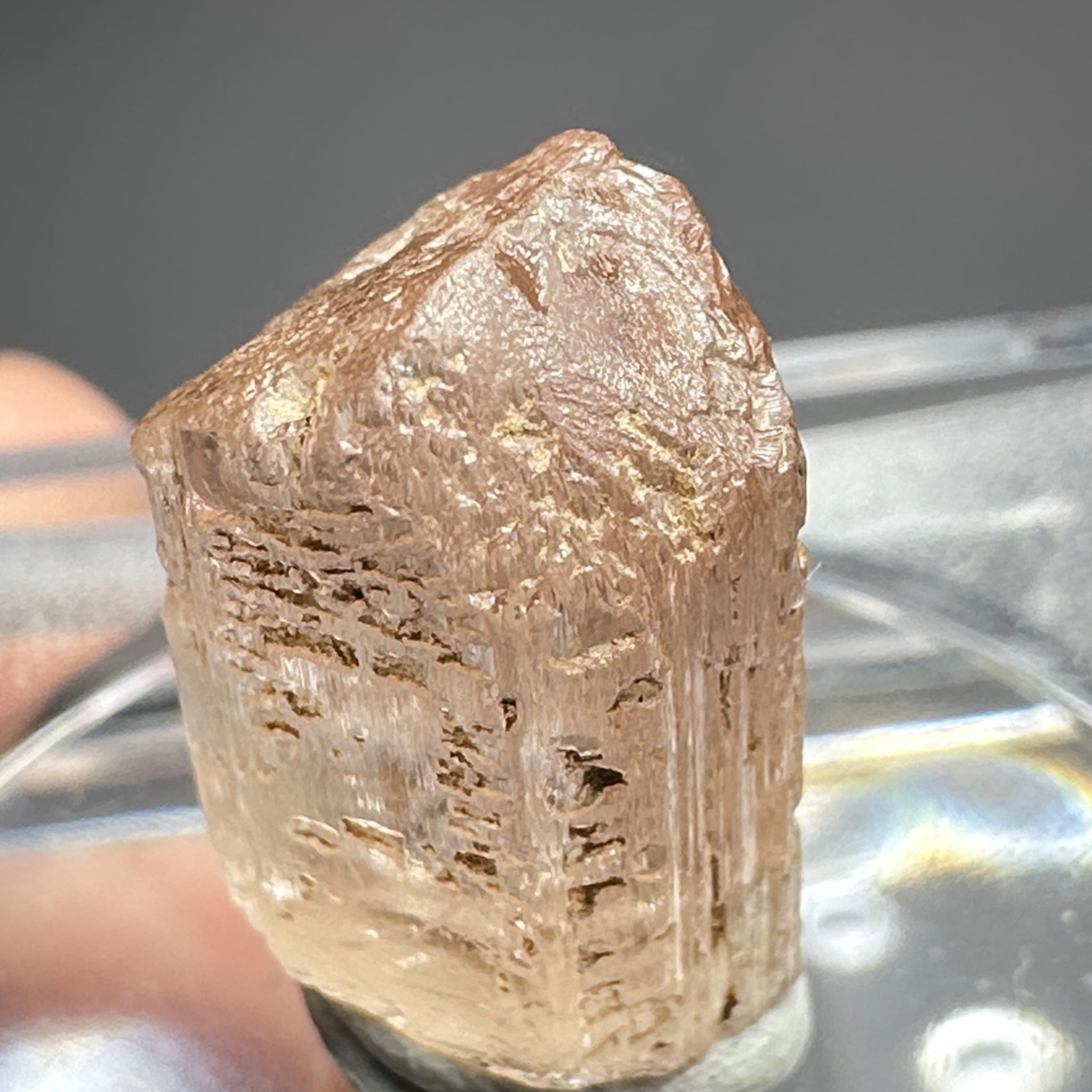 Exceptionally Rare Peach Pink Scapolite Crystal, 12.14ct, Tanzania, Untreated Unheated, vvs-if (Flawless)