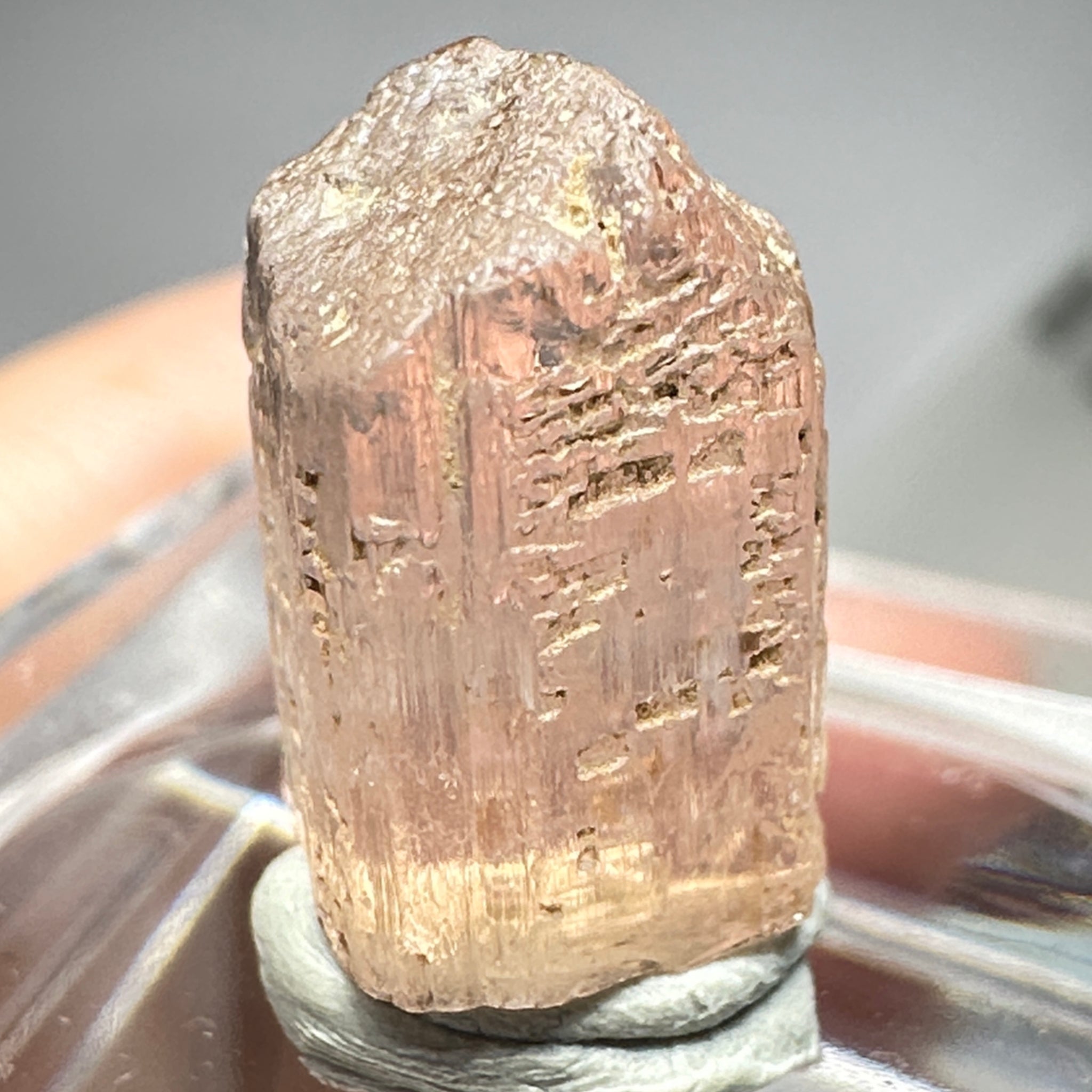 Exceptionally Rare Peach Pink Scapolite Crystal, 12.14ct, Tanzania, Untreated Unheated, vvs-if (Flawless)