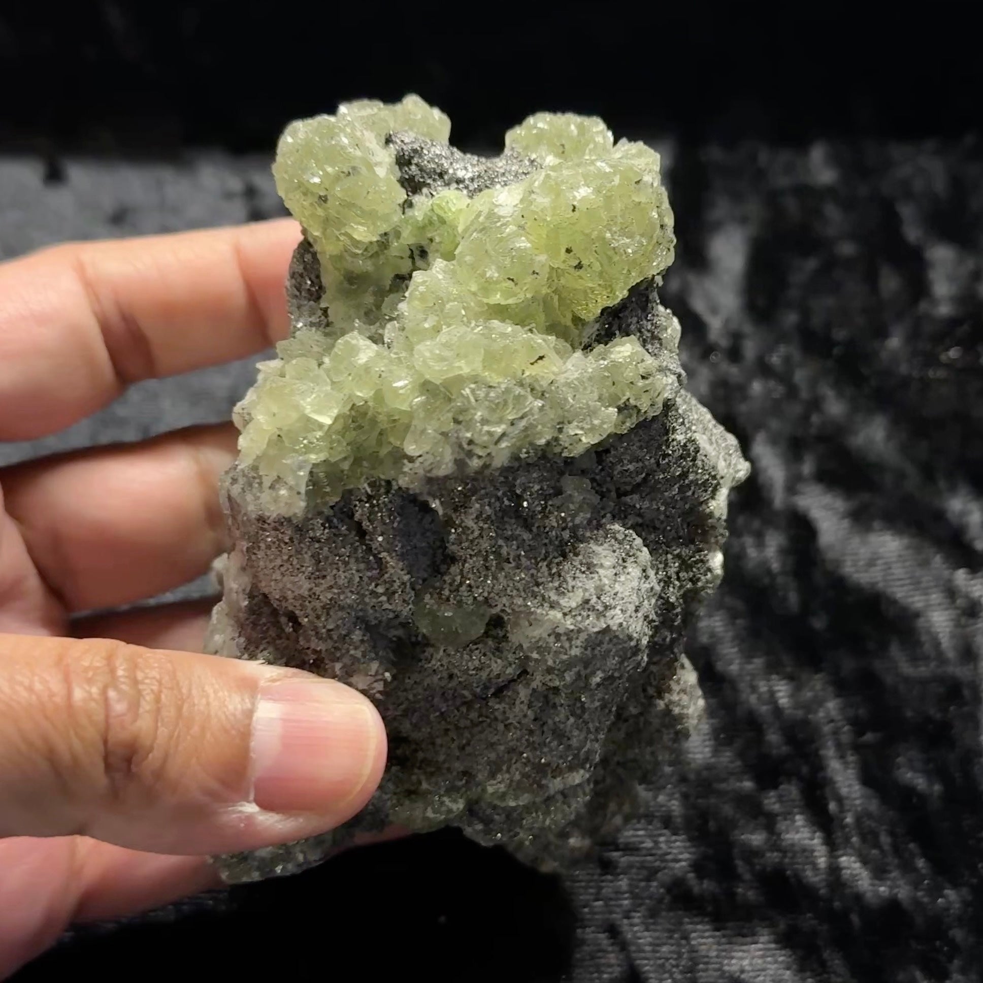 Prehnite Crystal, 581gm, Merelani, Tanzania, mined with Tanzanite, Unheated Untreated, still with mine dirt, needs to be washed