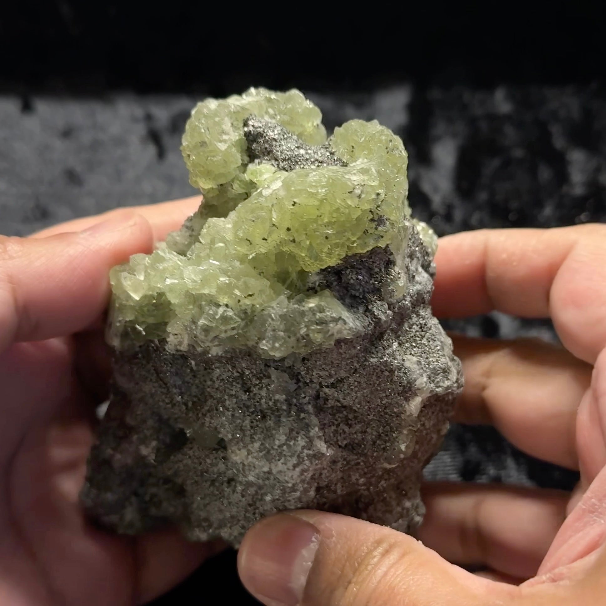 Prehnite Crystal, 581gm, Merelani, Tanzania, mined with Tanzanite, Unheated Untreated, still with mine dirt, needs to be washed