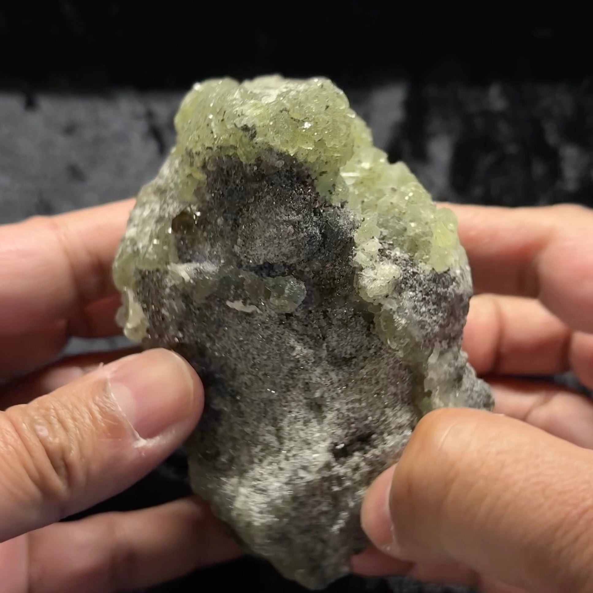 Prehnite Crystal, 581gm, Merelani, Tanzania, mined with Tanzanite, Unheated Untreated, still with mine dirt, needs to be washed