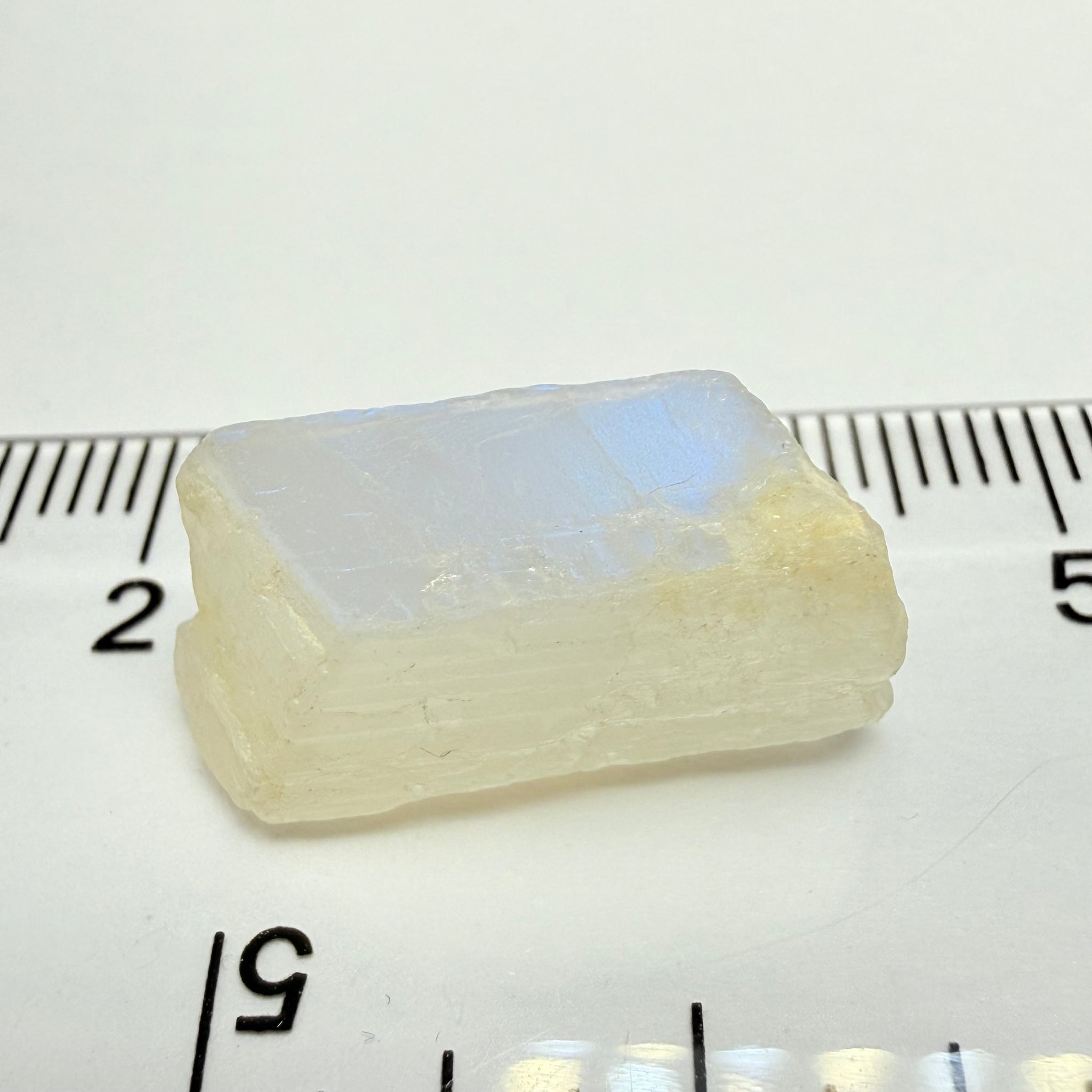 Blue Sheen Moonstone, 12.91ct, Tanzania, Untreated Unheated, mark the angle of the Sheen