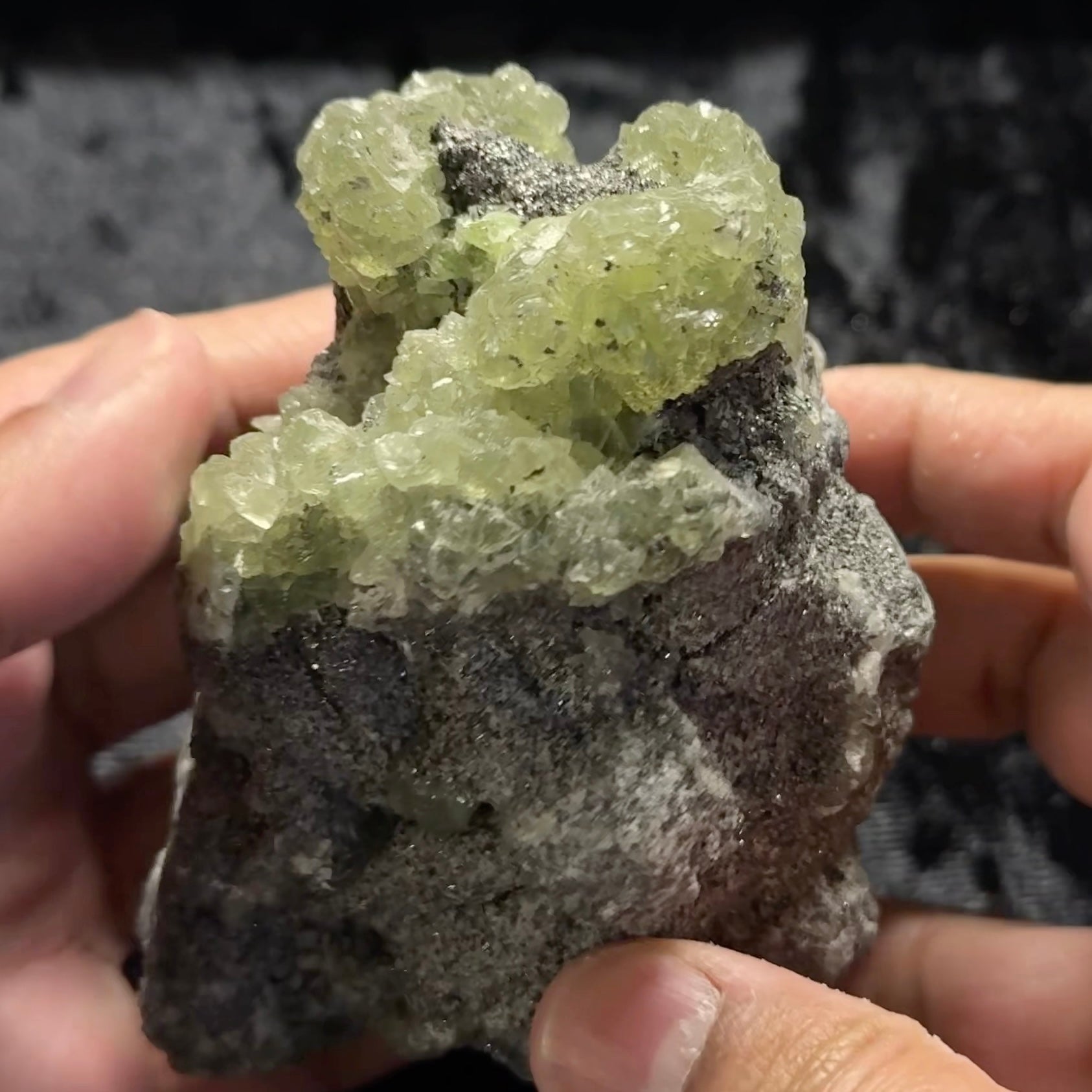 Prehnite Crystal, 581gm, Merelani, Tanzania, mined with Tanzanite, Unheated Untreated, still with mine dirt, needs to be washed
