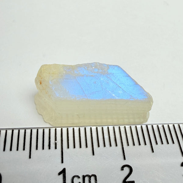 Blue Sheen Moonstone, 12.91ct, Tanzania, Untreated Unheated, mark the angle of the Sheen